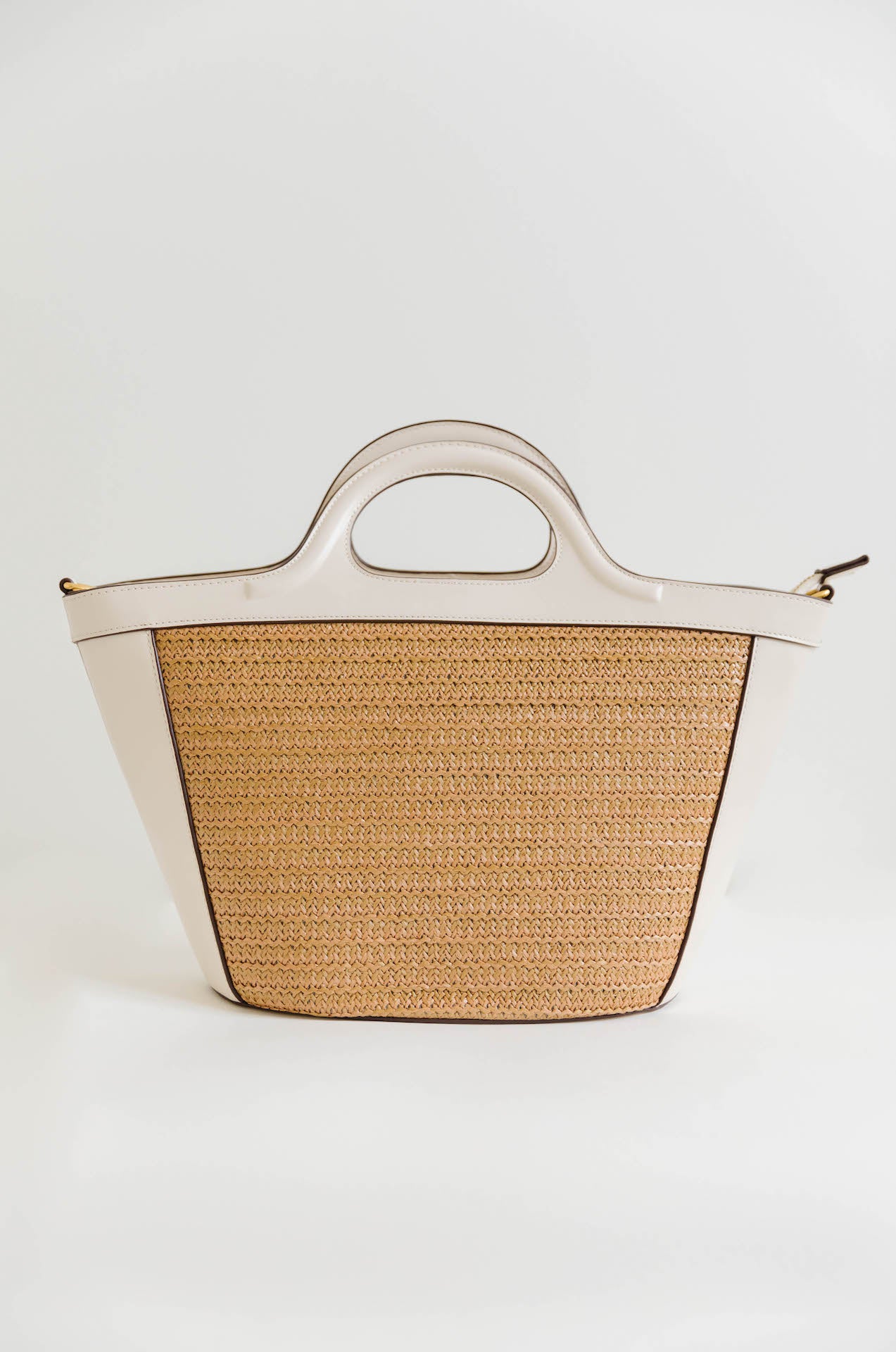 melie bianco raffia ivory vegan leather bag