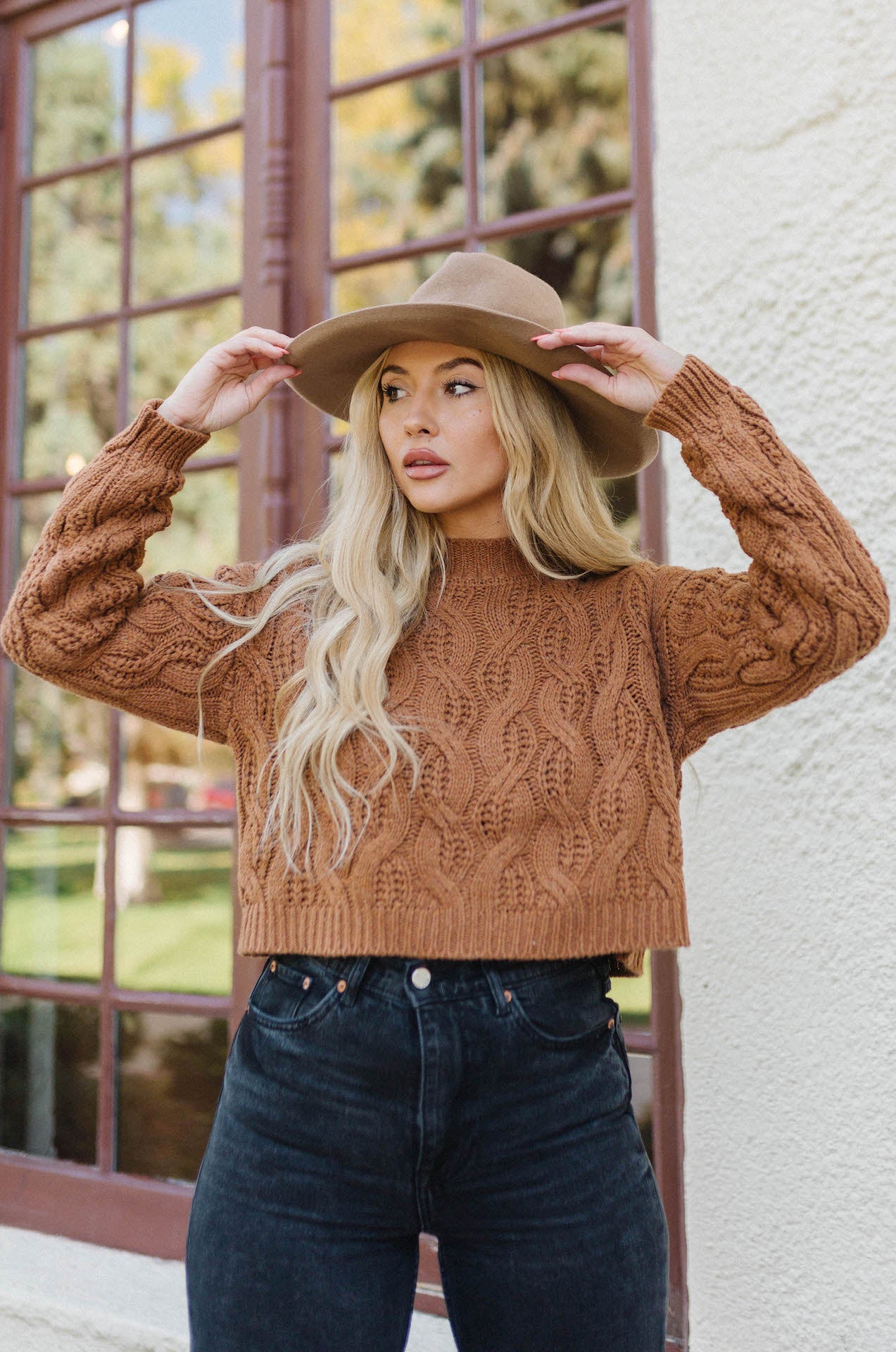 brown knit sweater