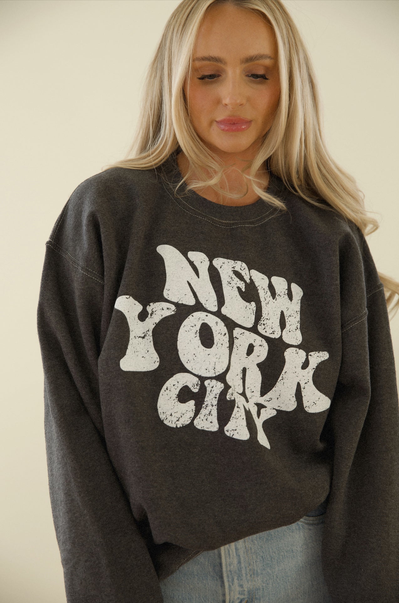 dark grey new york city graphic sweatshirt