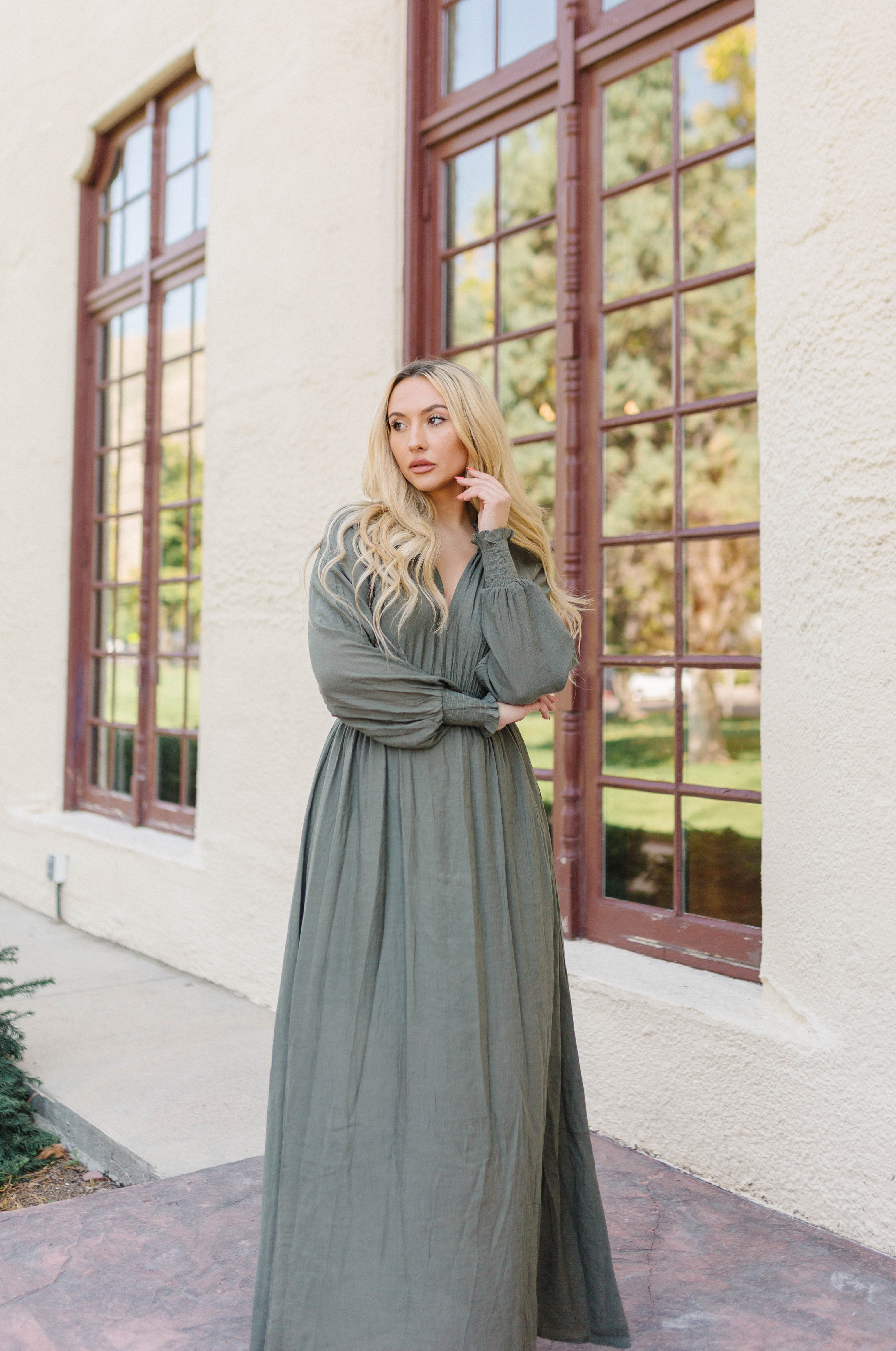 Natural Hues Maxi Dress - Olive