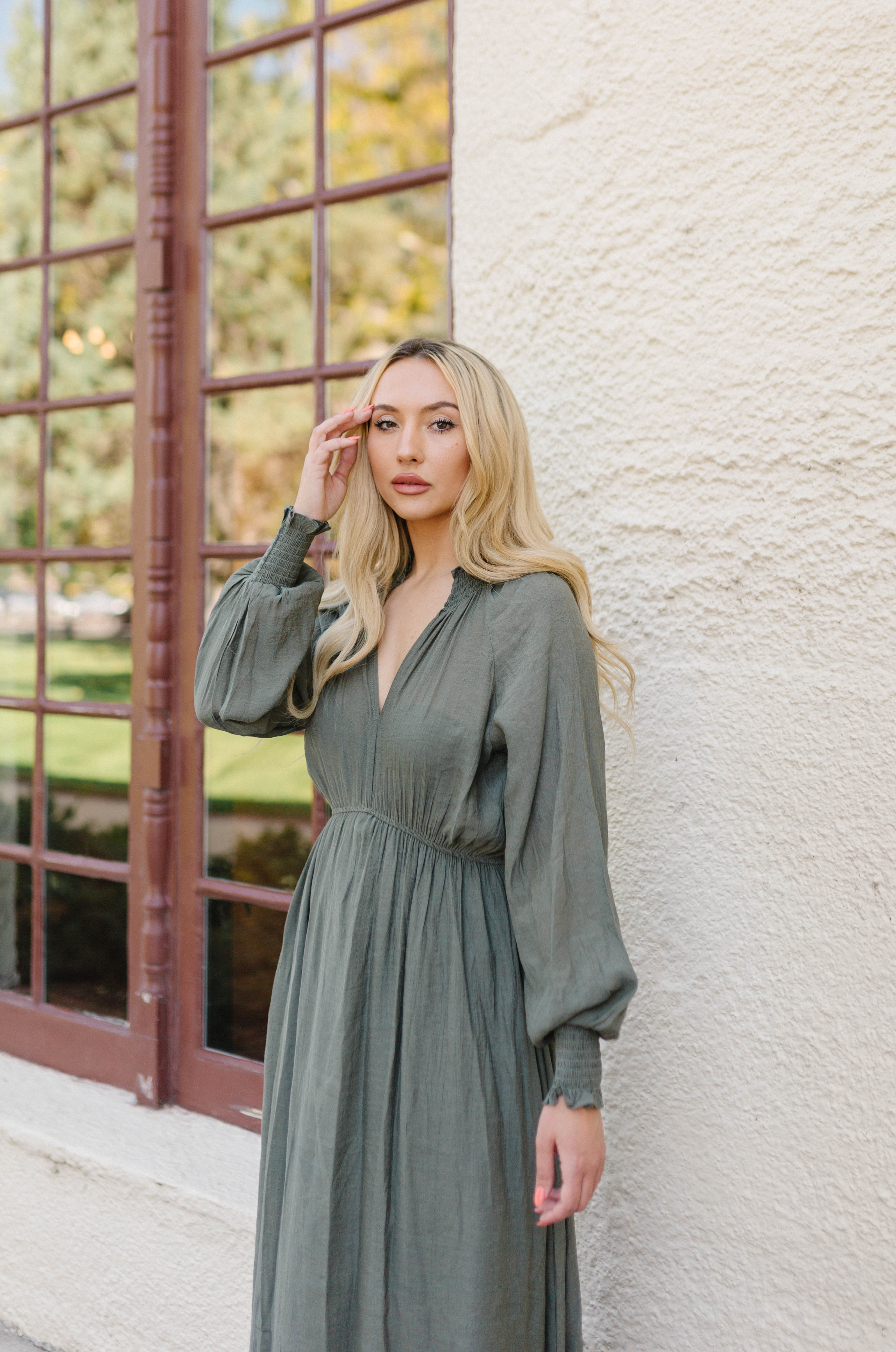Natural Hues Maxi Dress - Olive