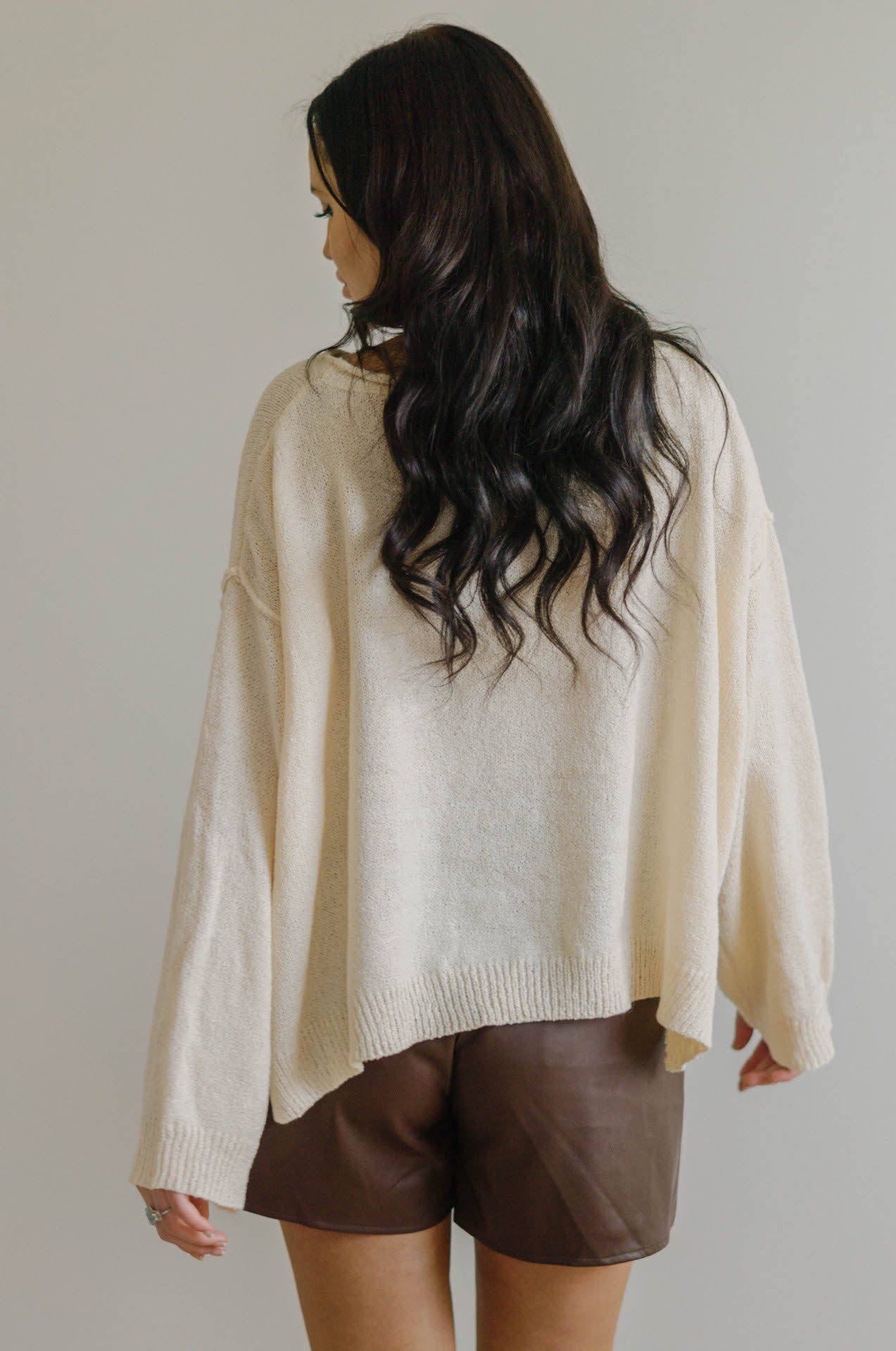 cream knit sweater top