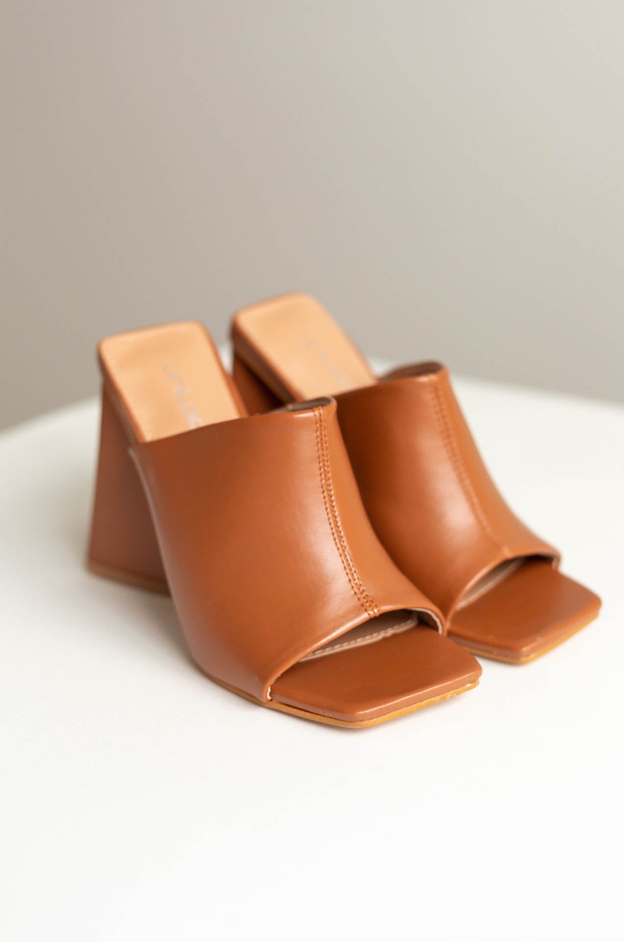 fashion mules sandals triangle block heels