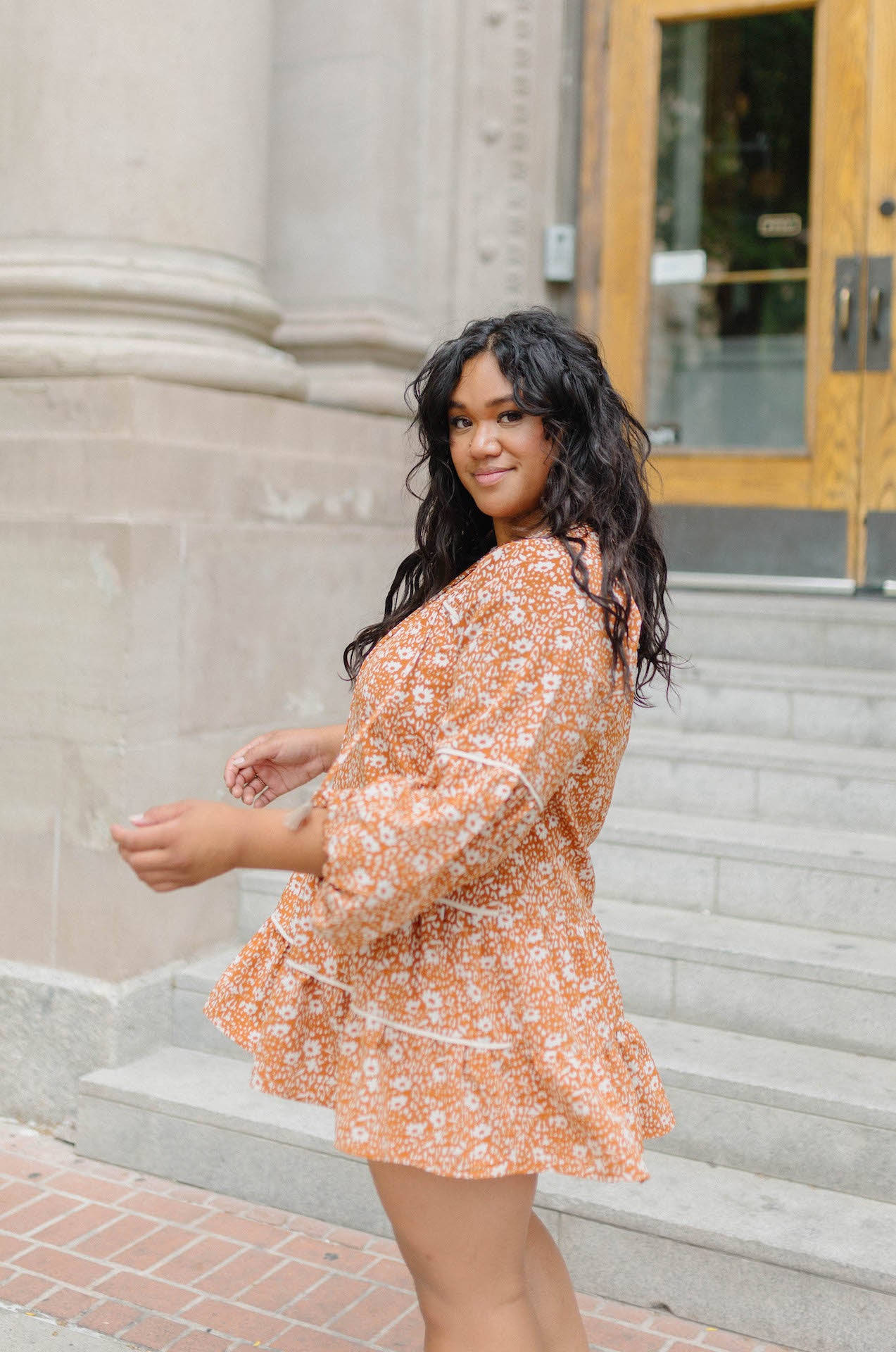 floral print boho dress