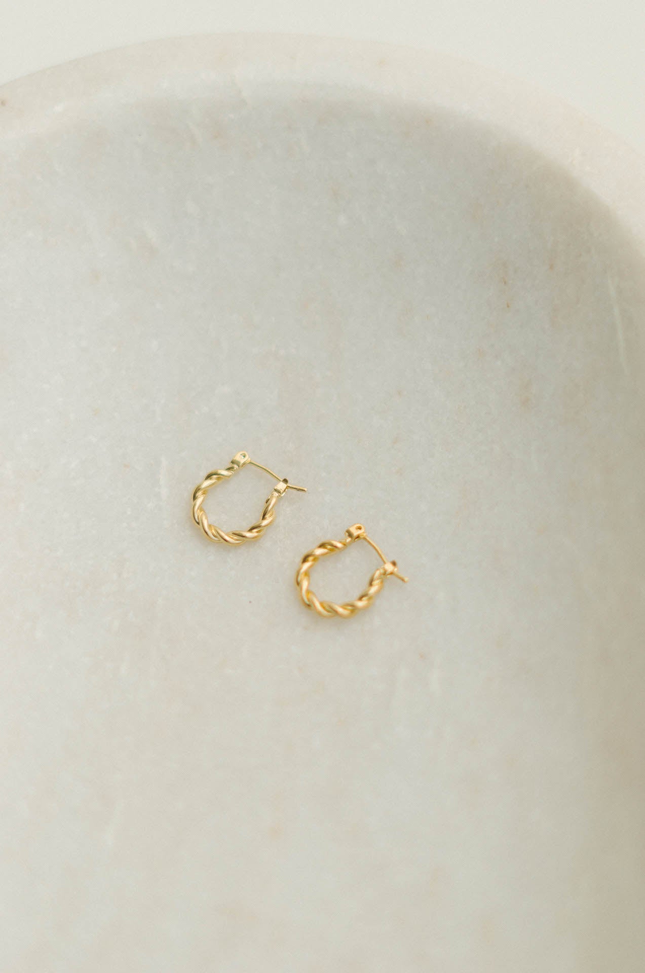 twisted 14k gold plated hoop earrings