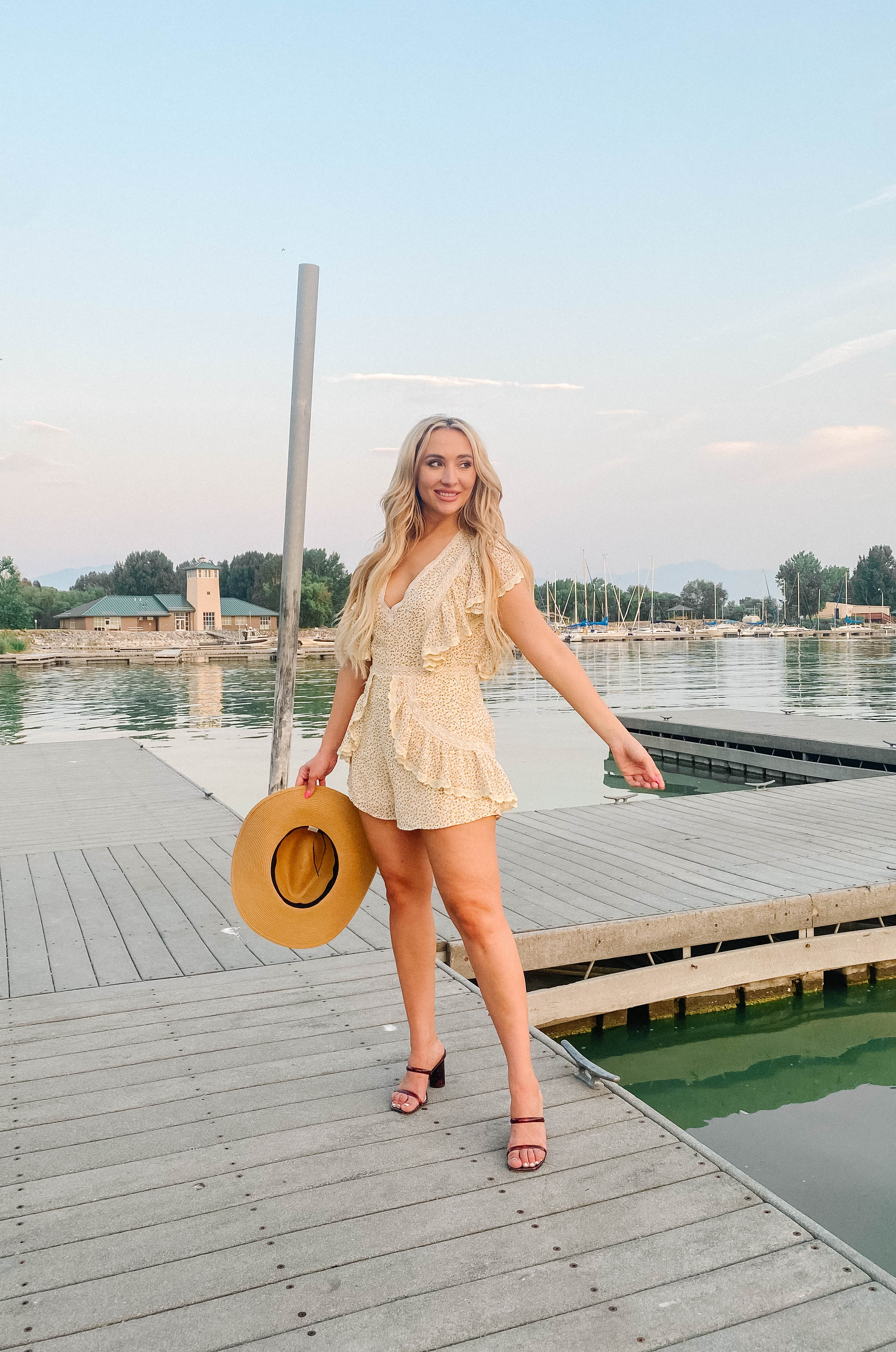 Sadie Floral Crochet Ruffle Romper