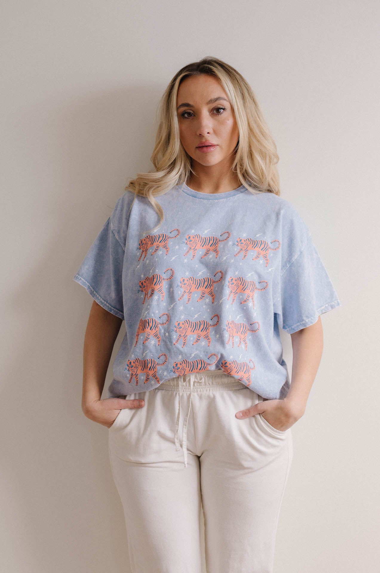 orange tigers mineral wash graphic tee