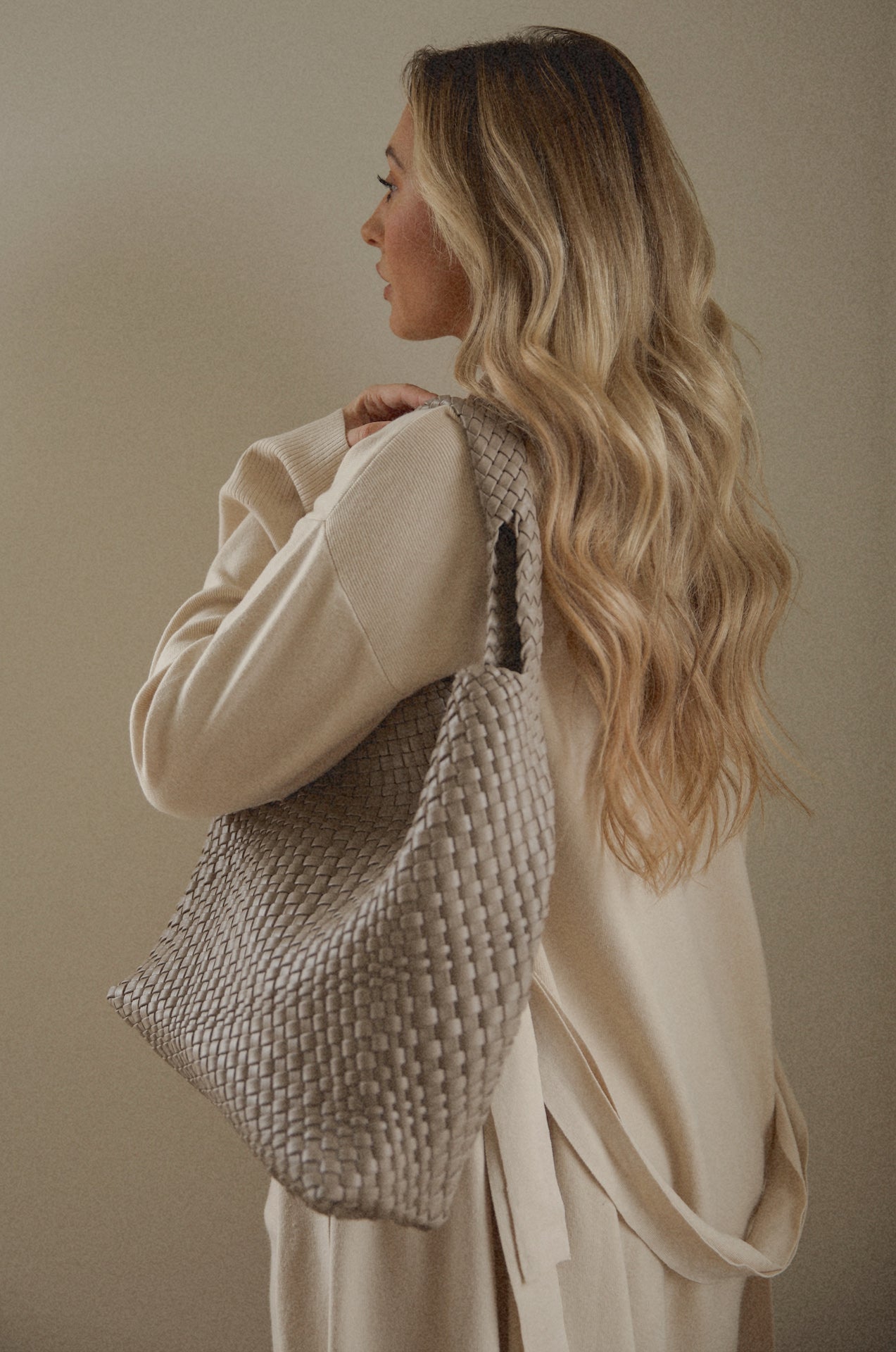 taupe shoulder bag