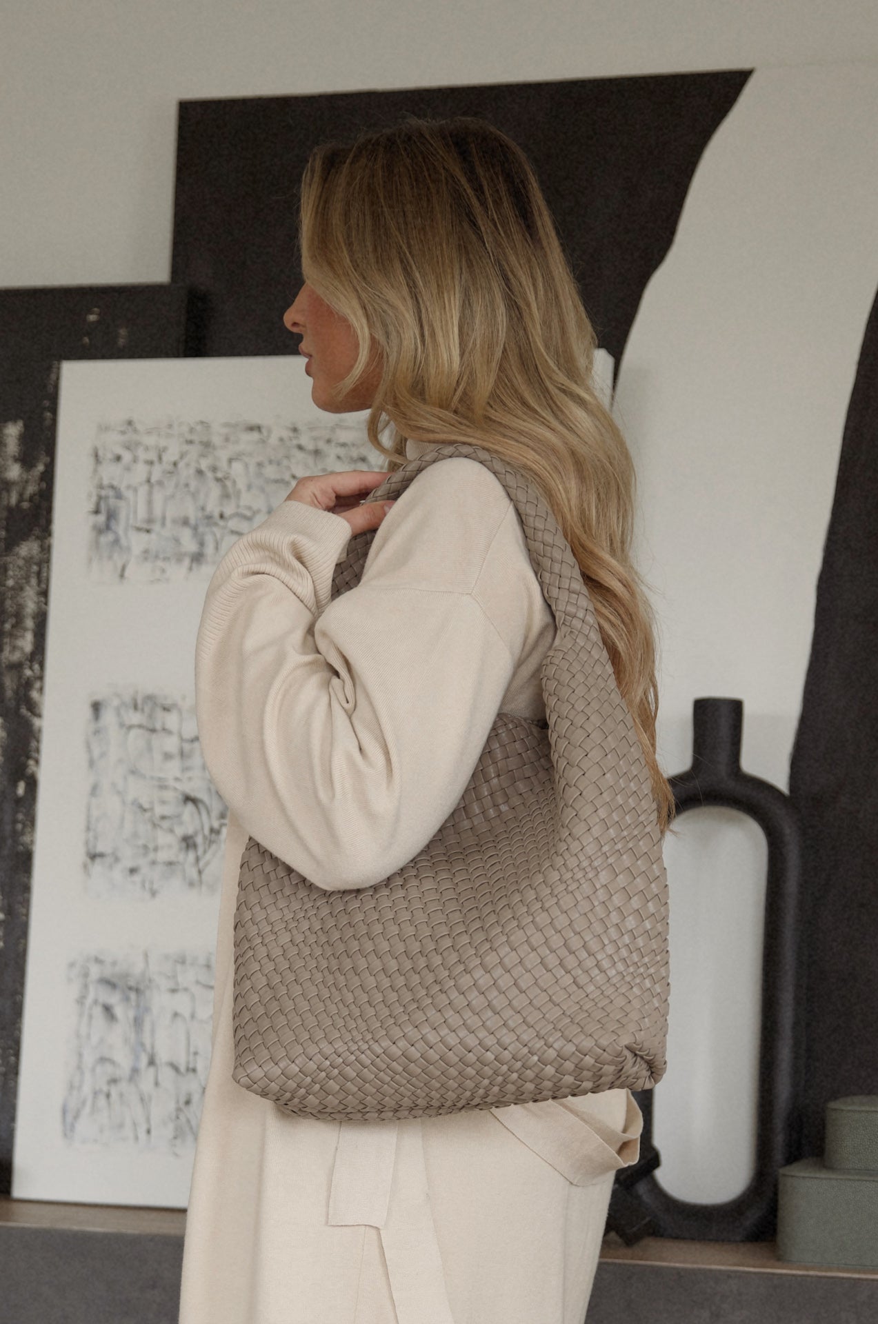 taupe shoulder bag