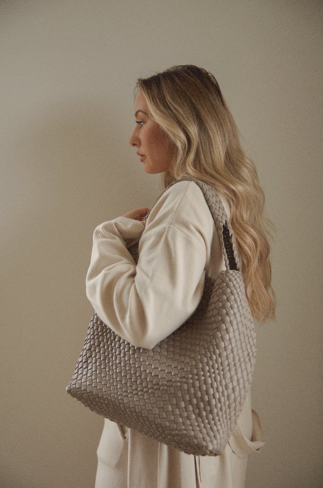 taupe shoulder bag