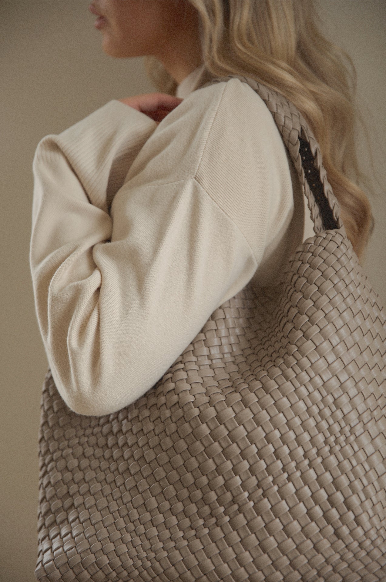 taupe shoulder bag