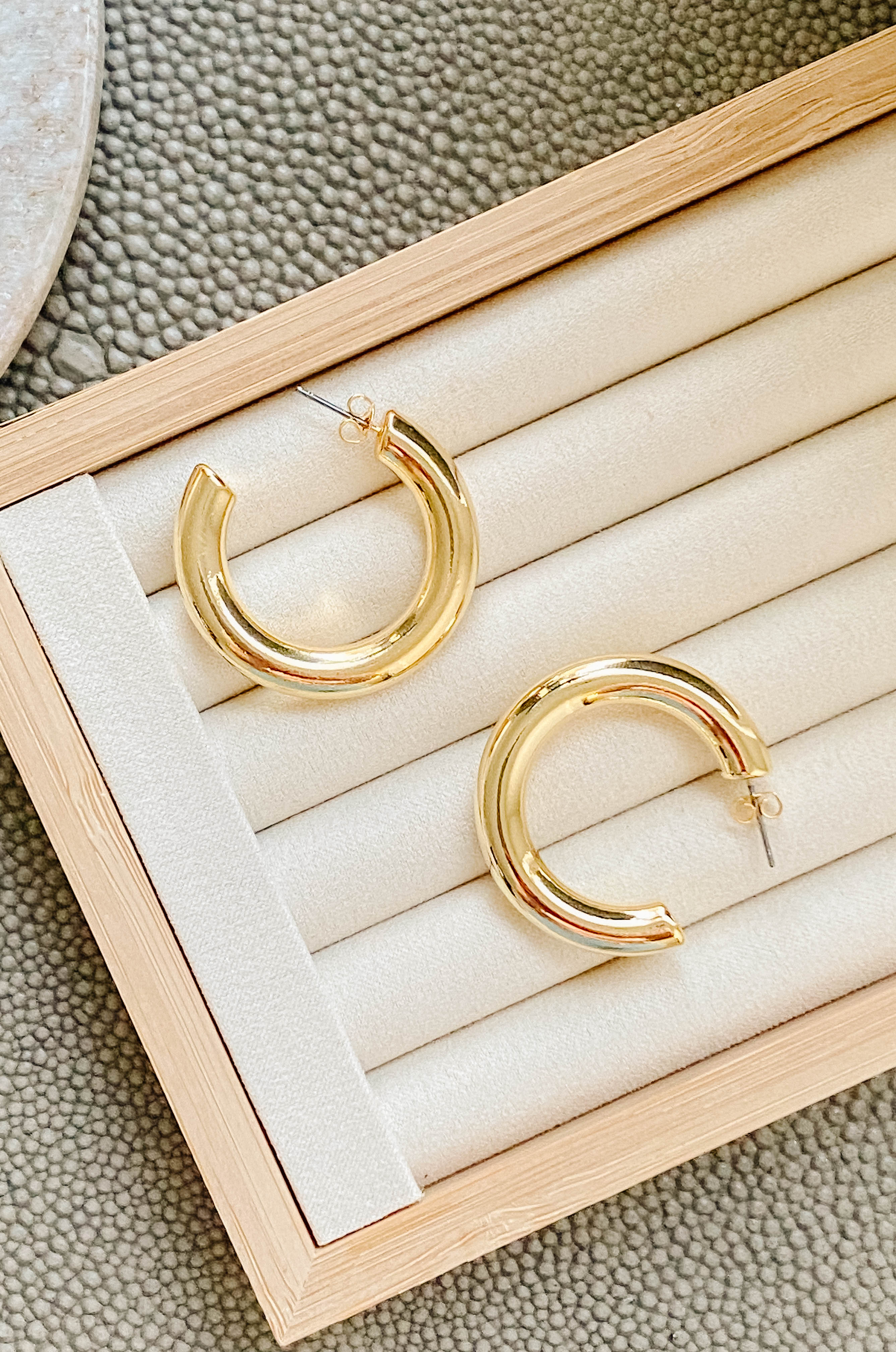 thick 14k gold plated minimal chunky earrings