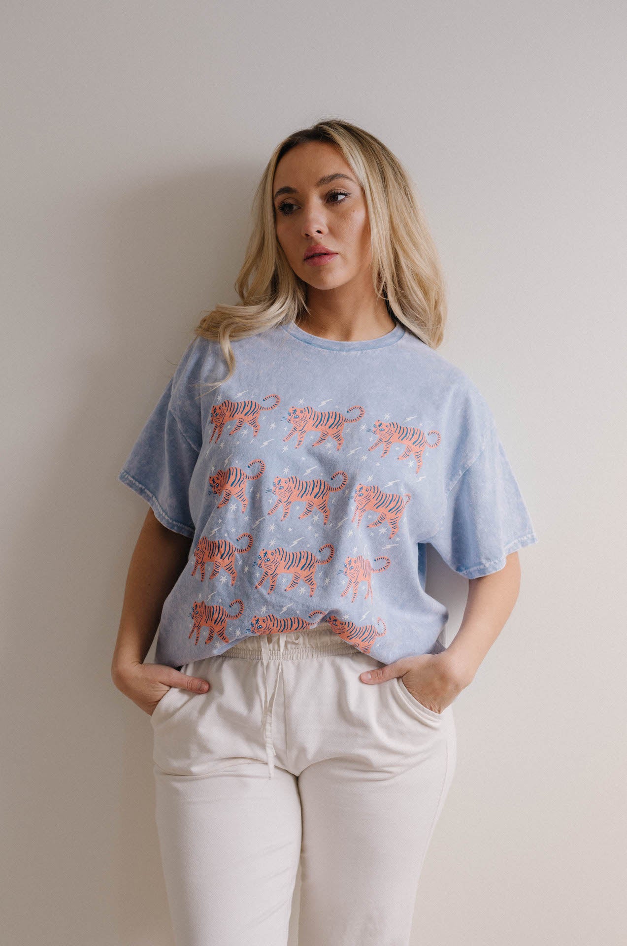 orange tigers mineral wash graphic tee