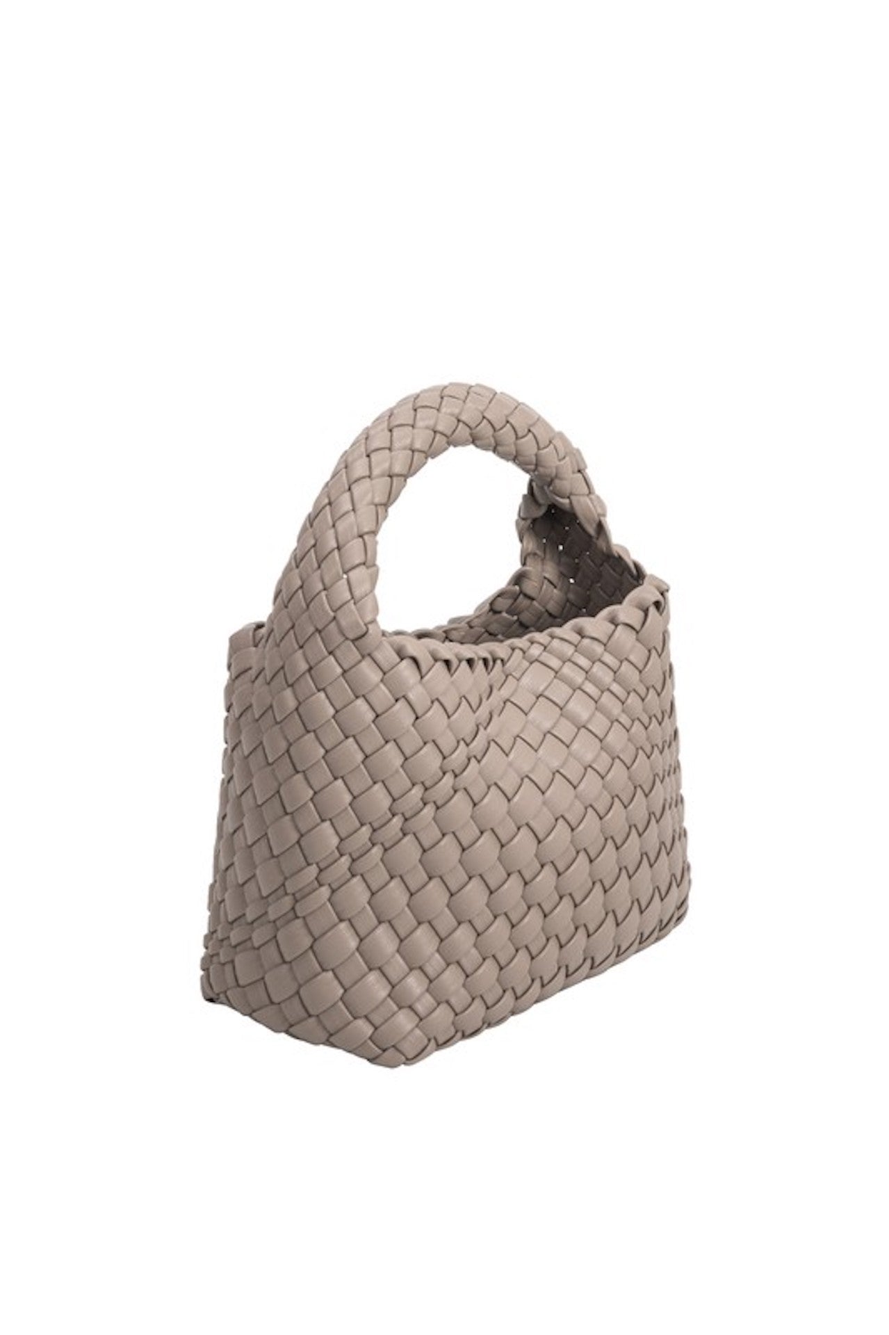 melie bianco woven taupe handbag