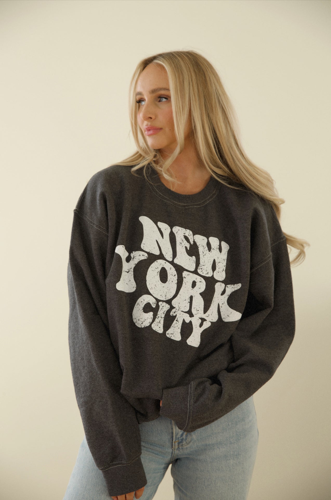 dark grey new york city graphic sweatshirt