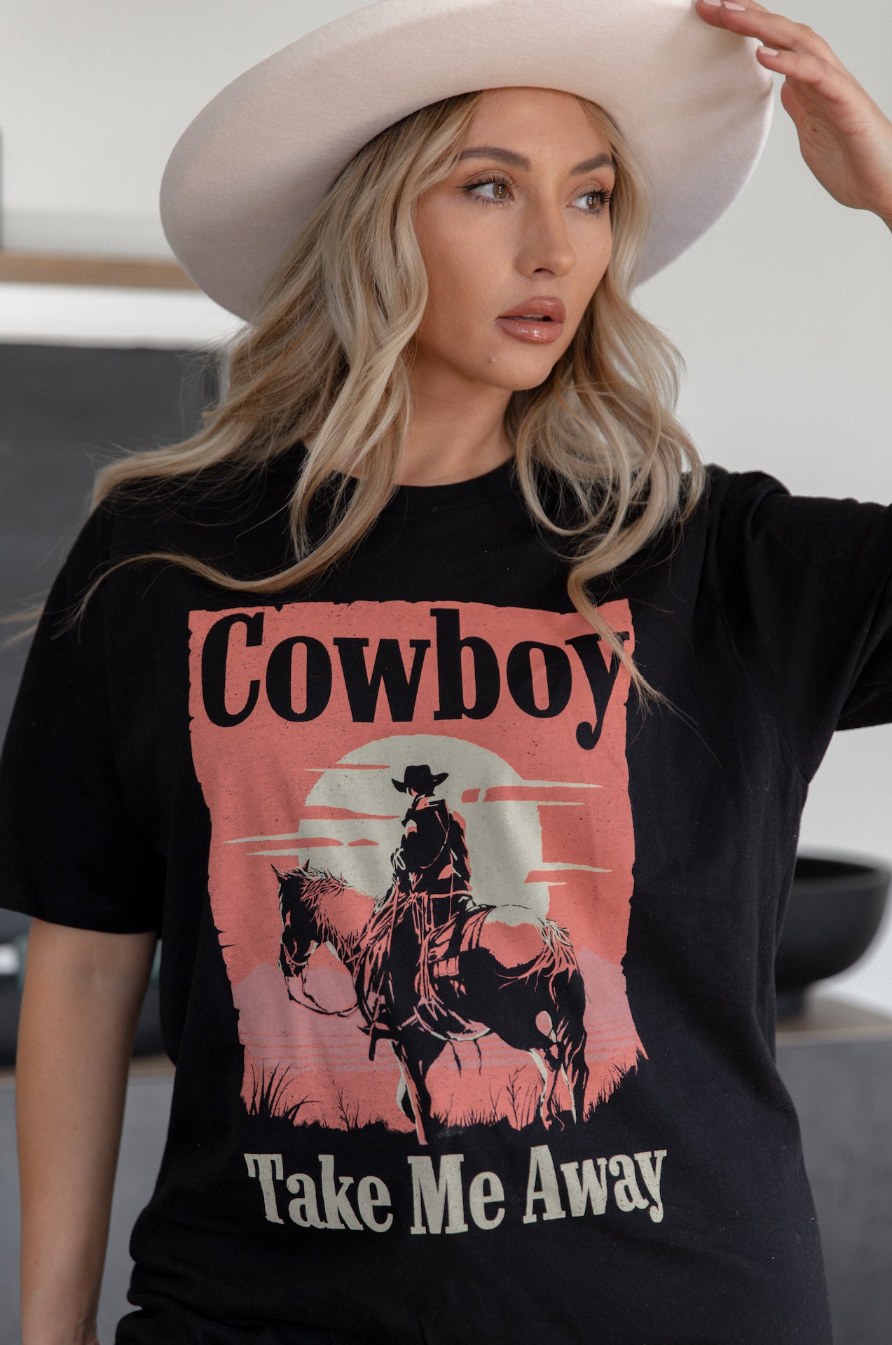 Tink & Posh Cowboy Take Me Away Graphic Tee - Western S