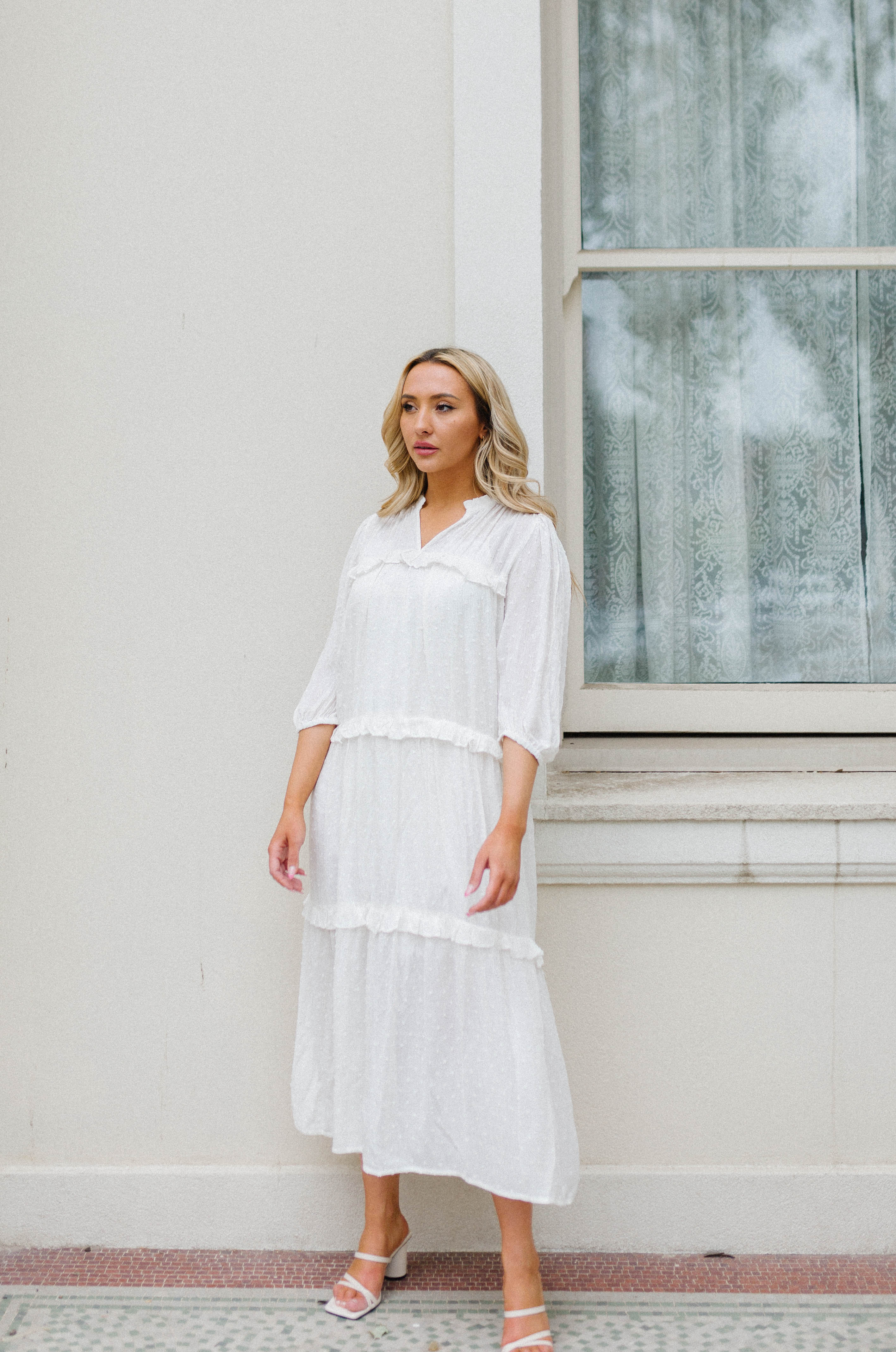 light and breezy white maxi dress