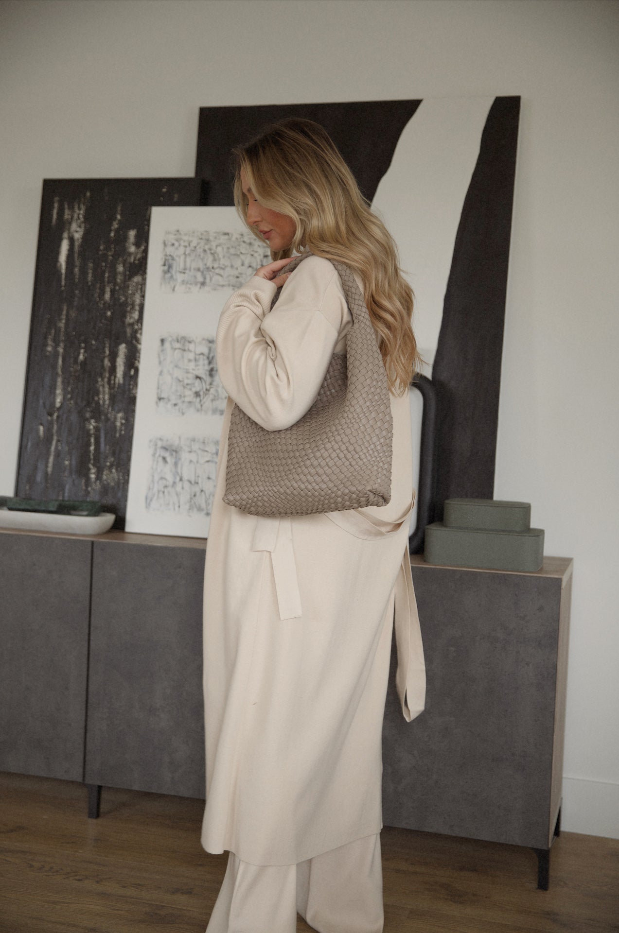 taupe shoulder bag