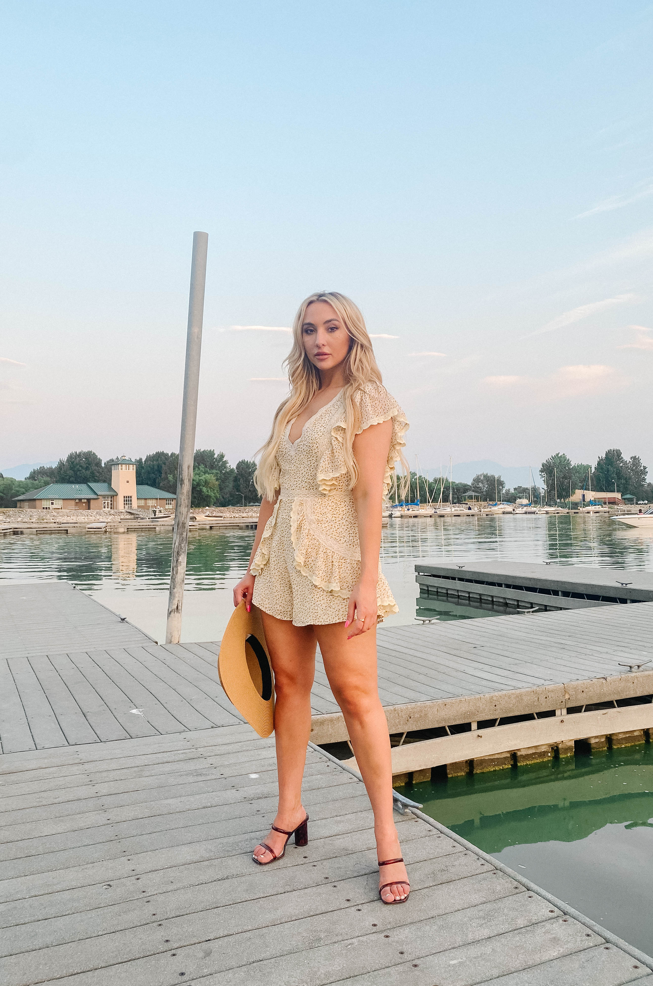 Sadie Floral Crochet Ruffle Romper
