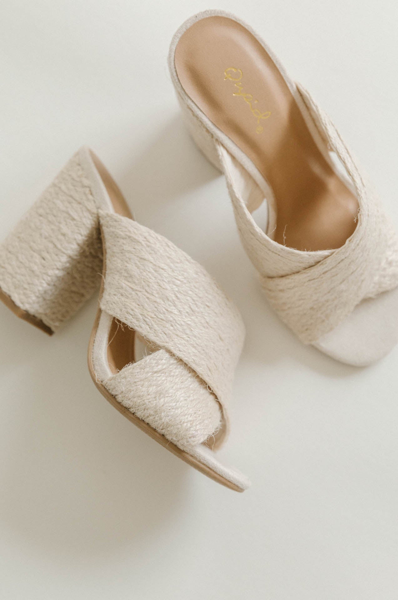 natural woven wicker heels