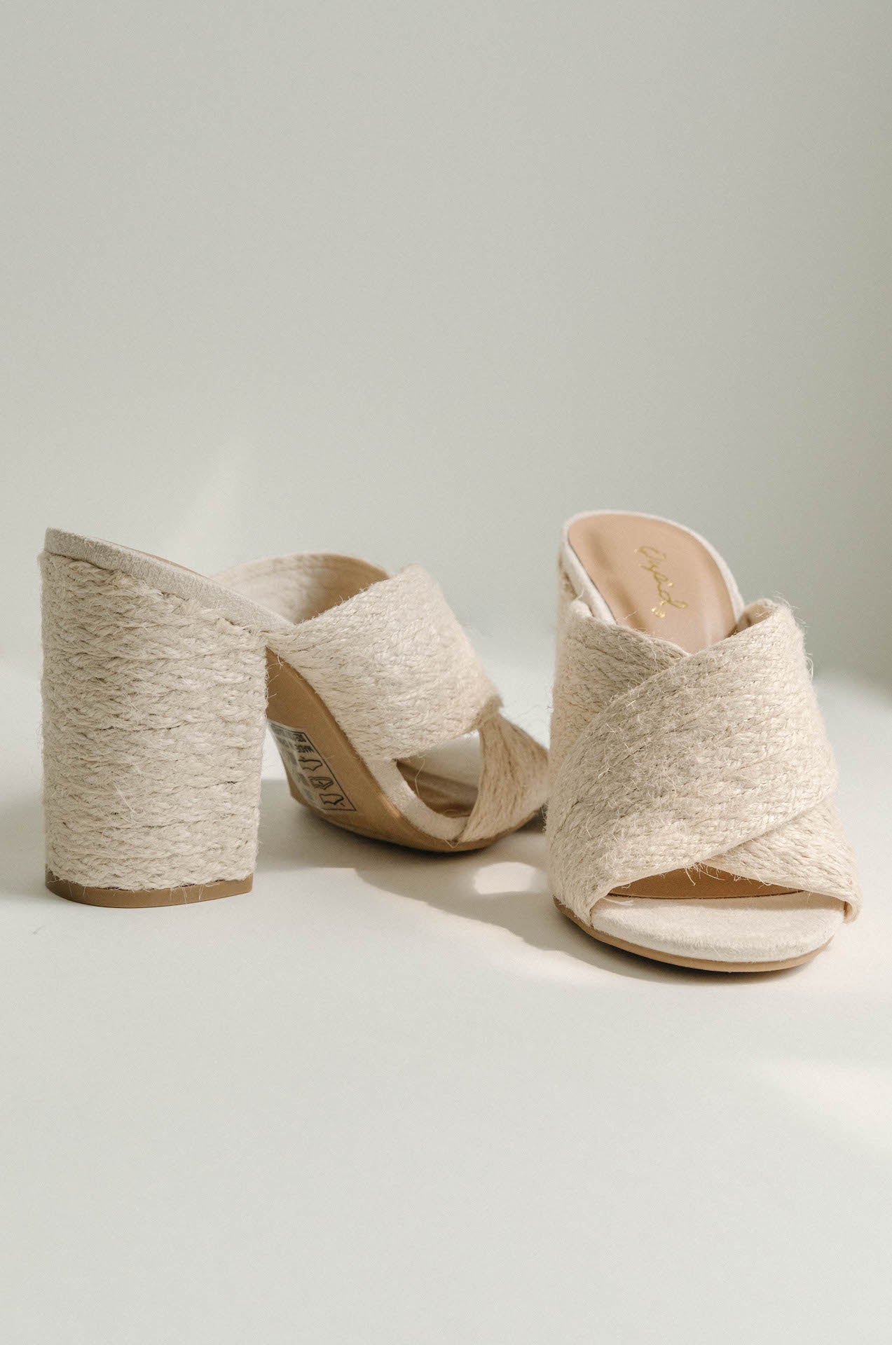 criss cross woven heeled sandals