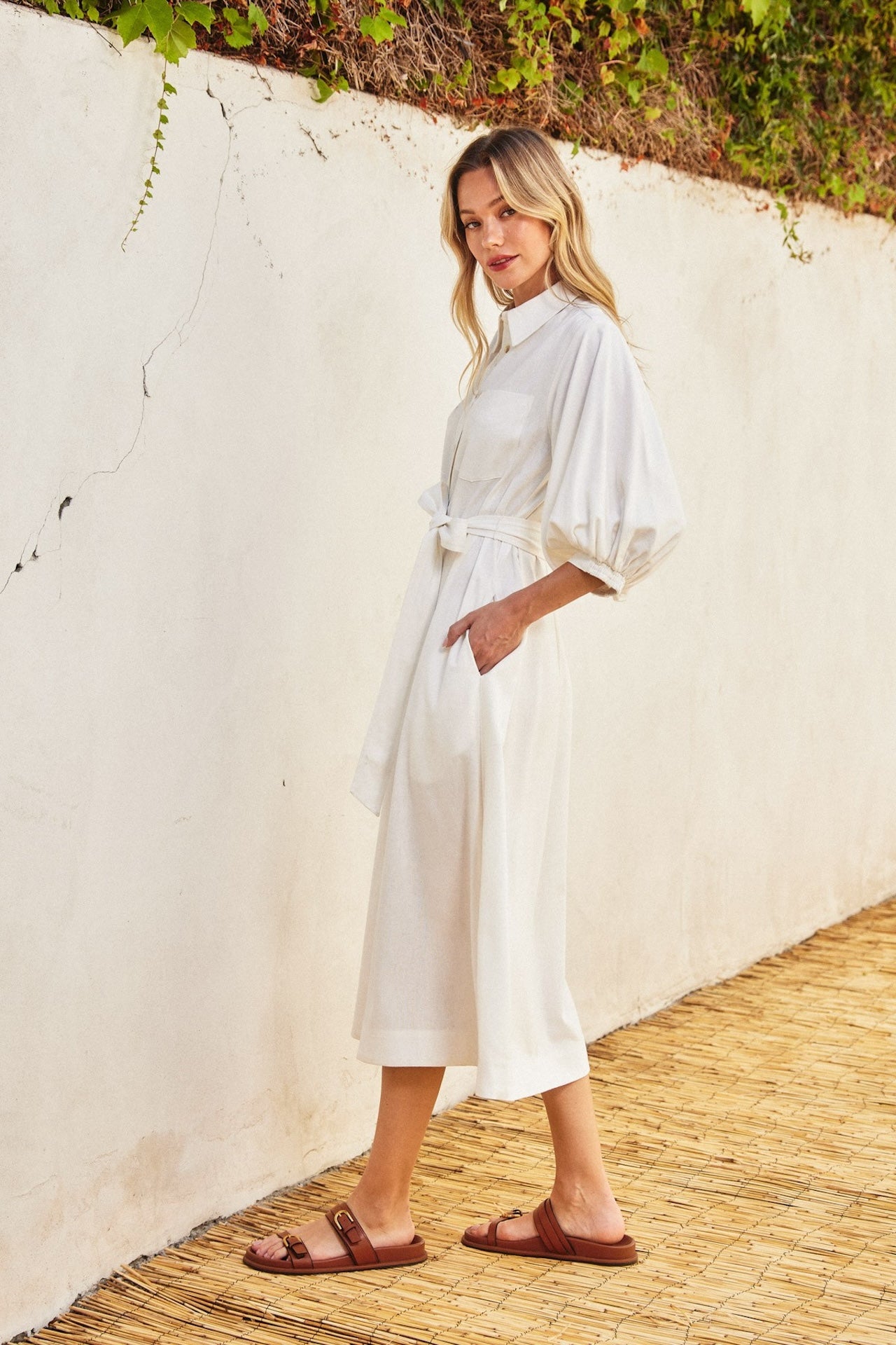 White Midi Shirt Dress