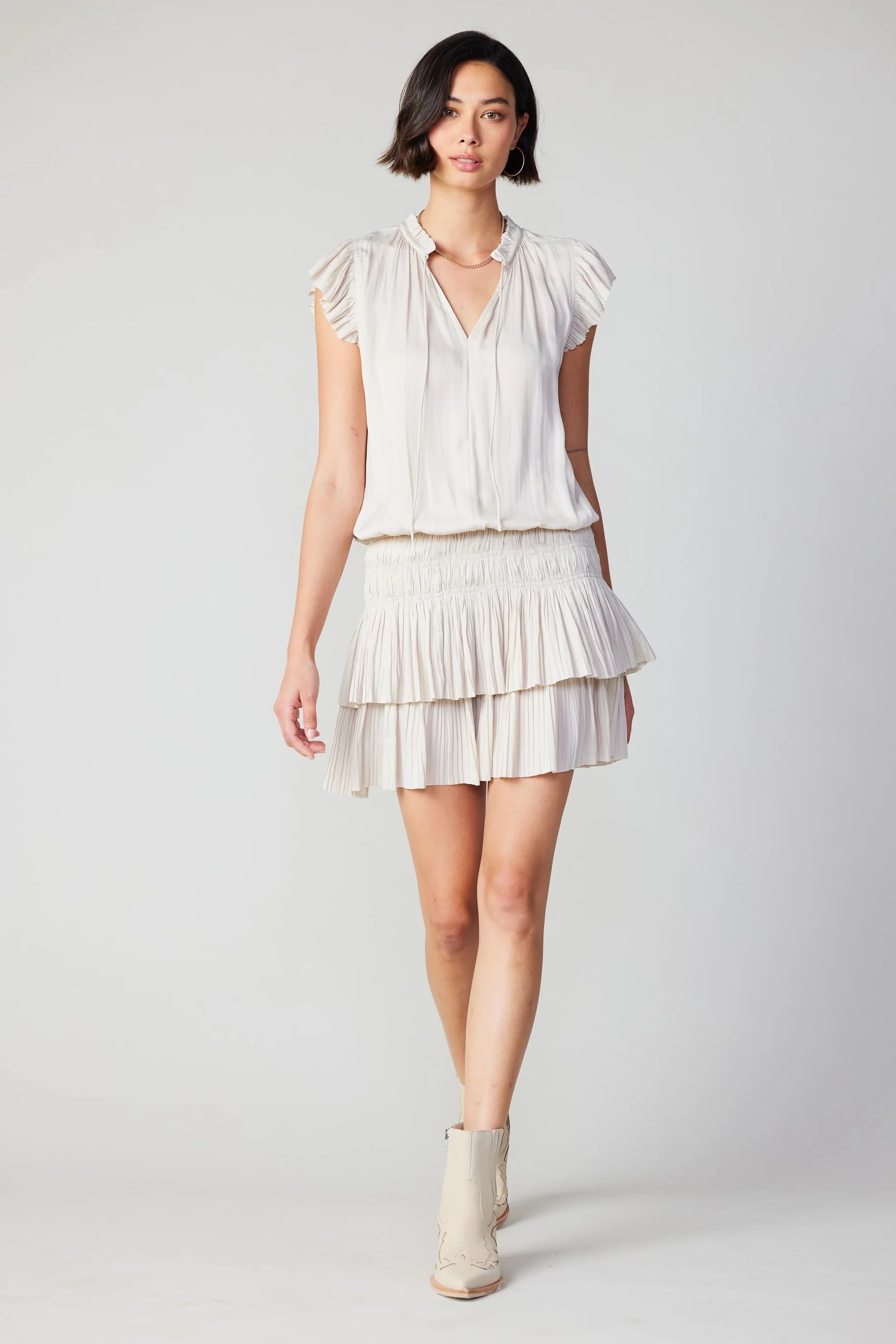 ZOEY PLEATED SKIRT MINI DRESS