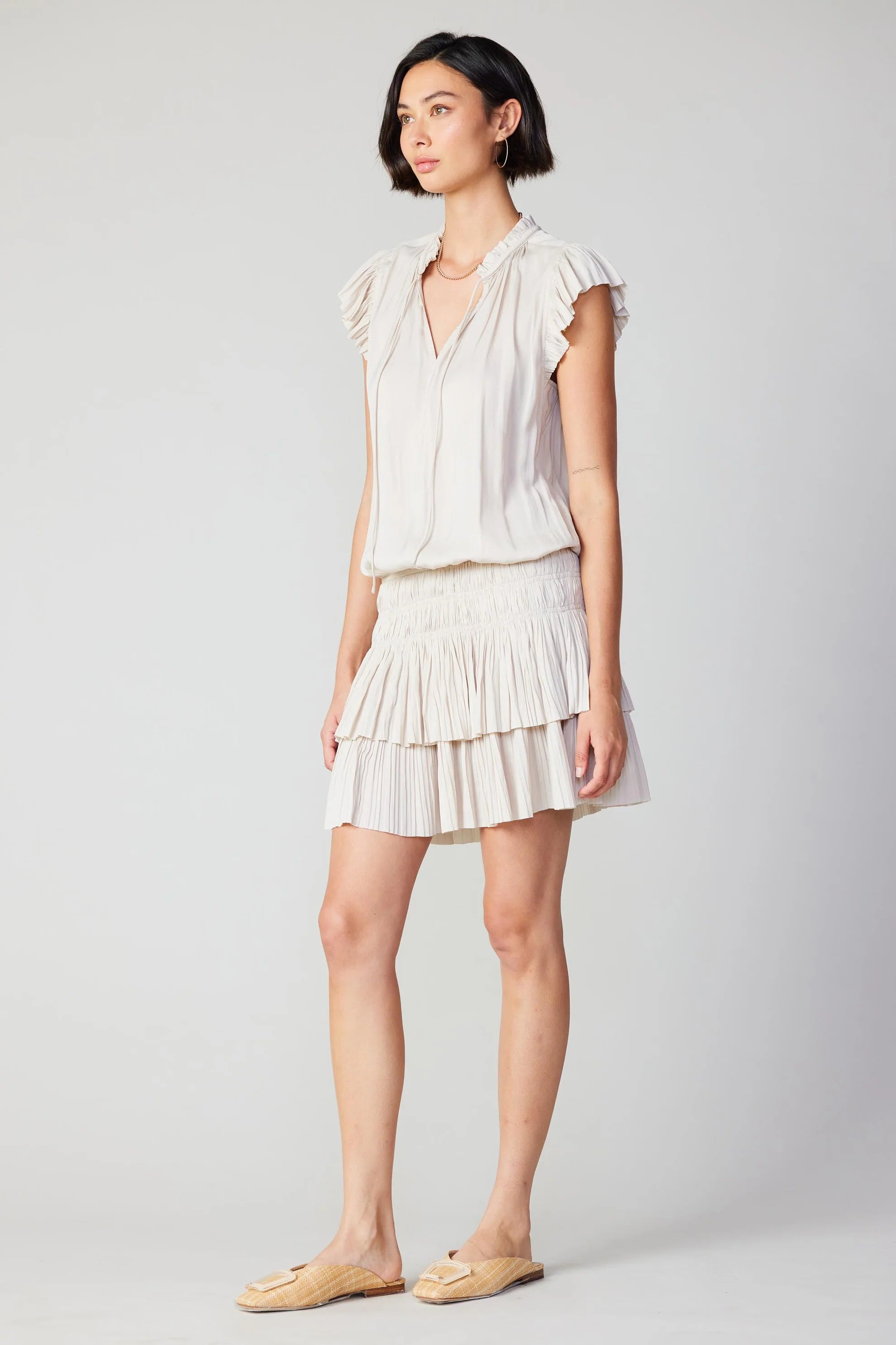 ZOEY PLEATED SKIRT MINI DRESS