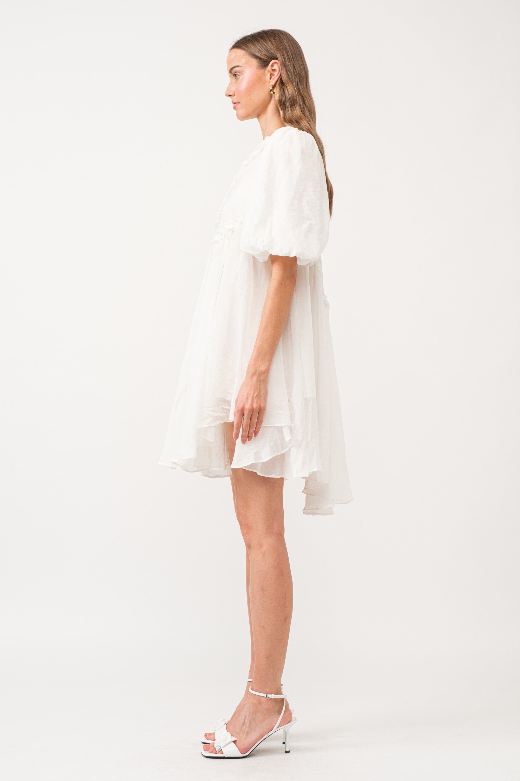 White Asymmetrical Mini Dress