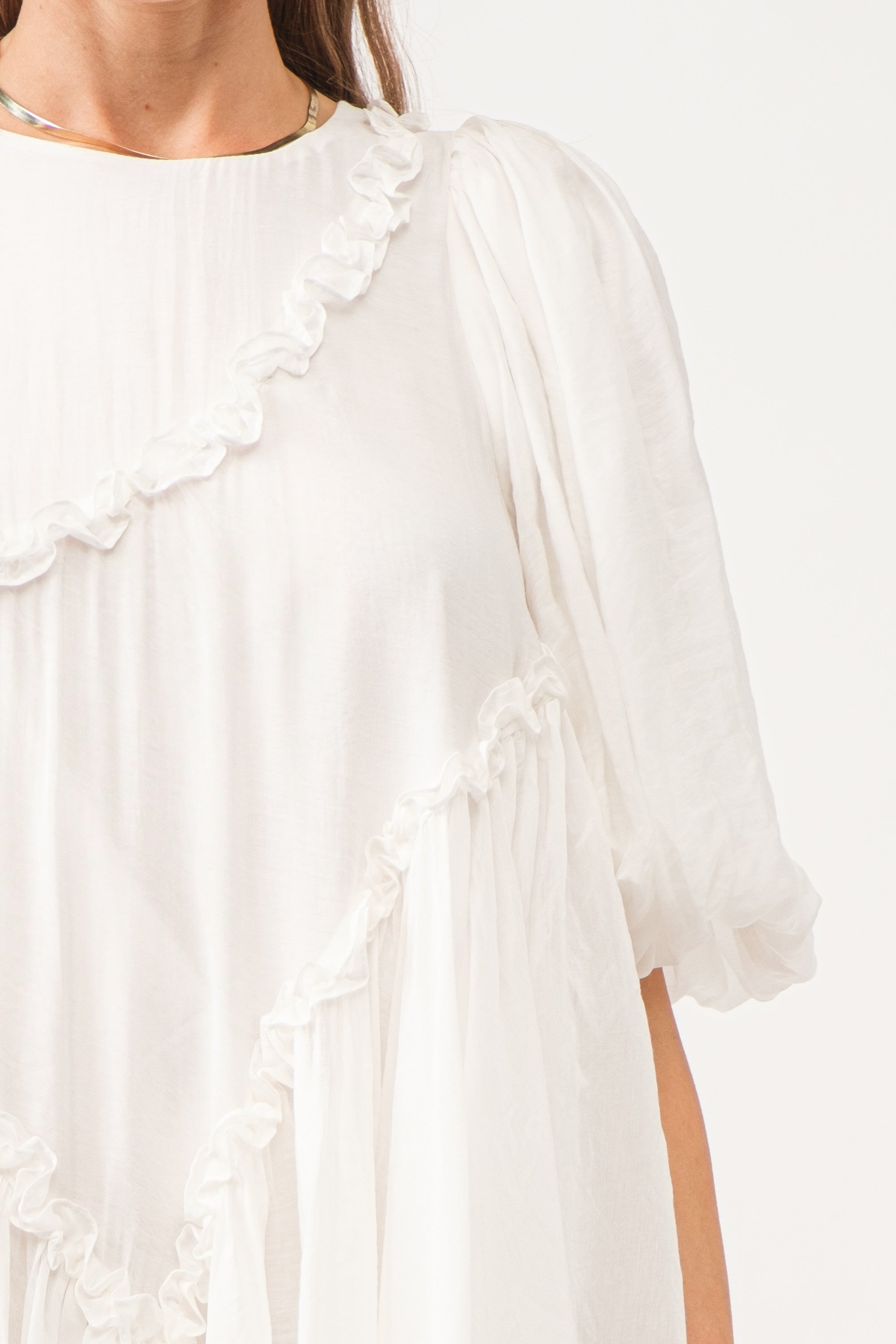 White Asymmetrical Mini Dress