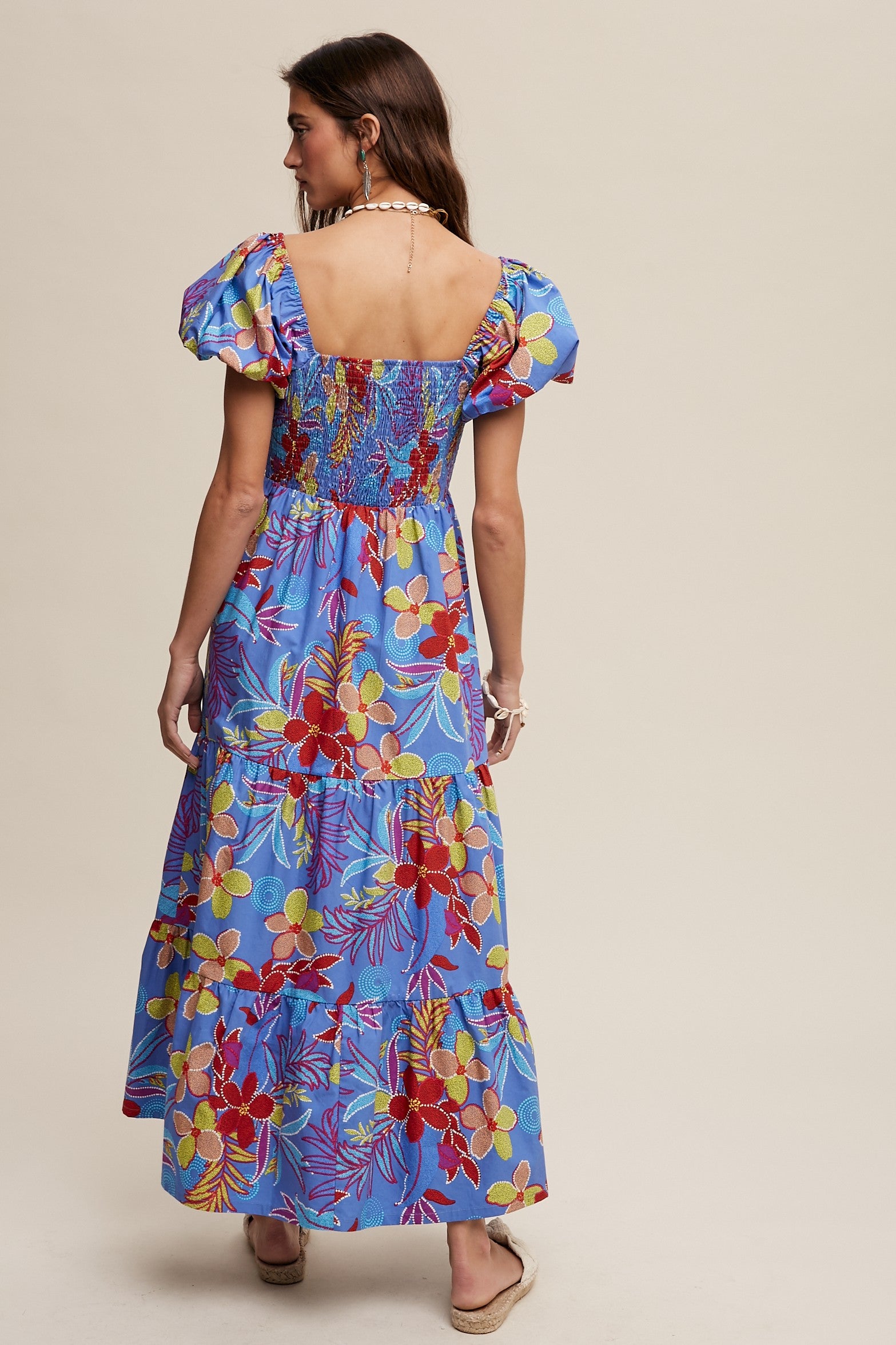 Aria Blue Floral Maxi Dress