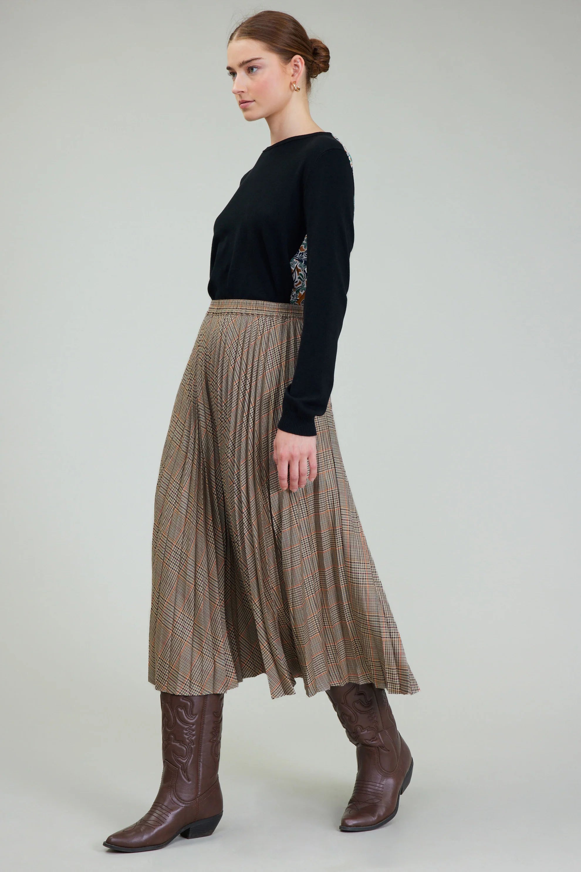 Plaid Midi Skirt