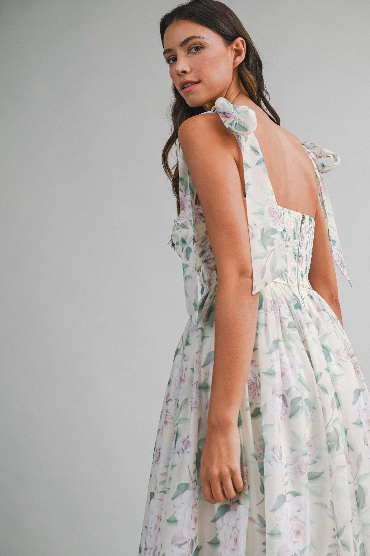 Organza Floral Midi Dress M