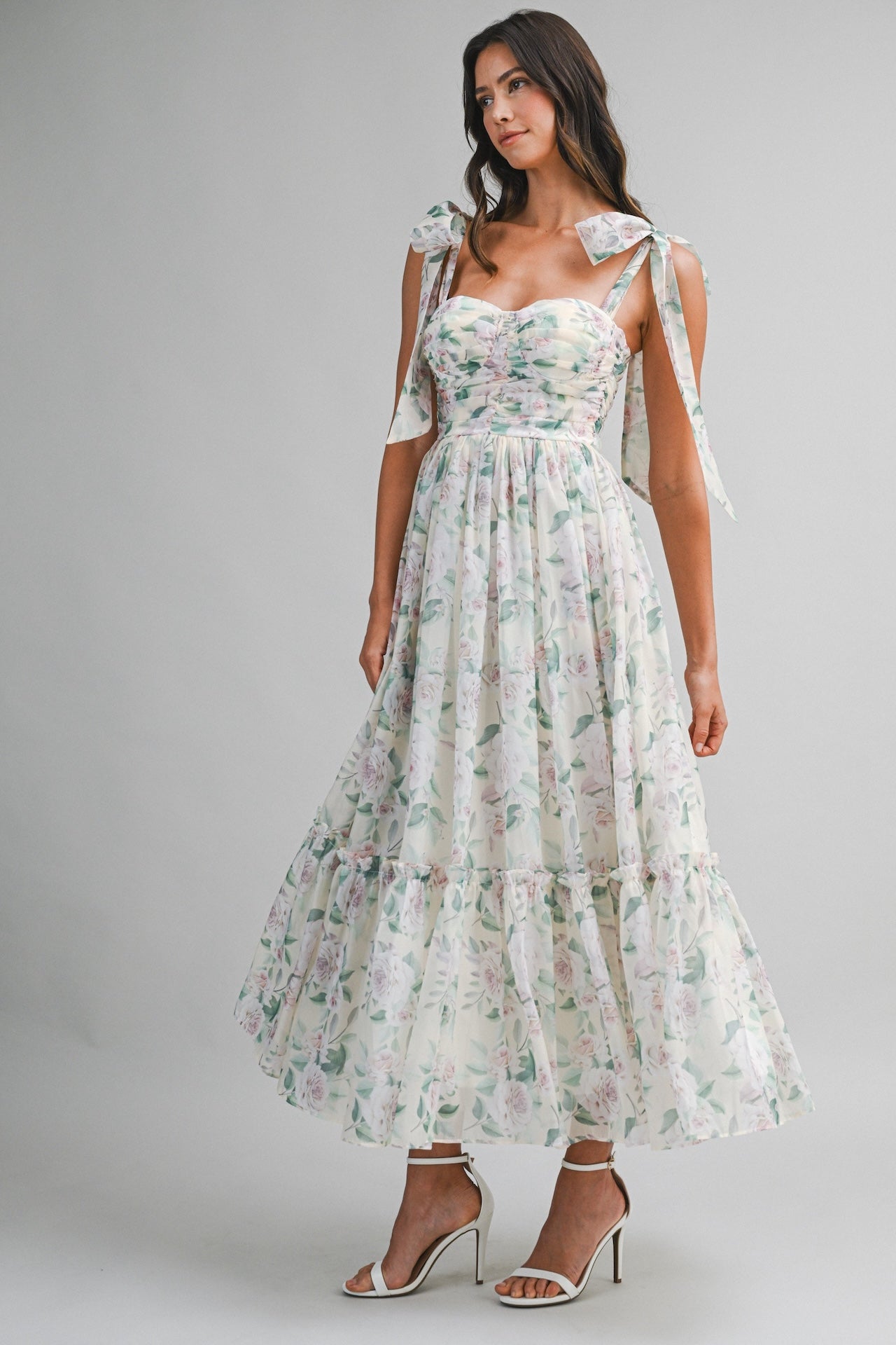 Organza Floral Midi Dress