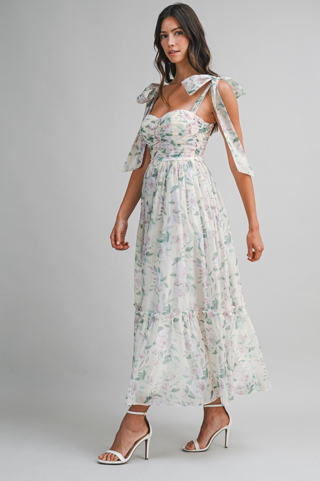 Organza Floral Midi Dress