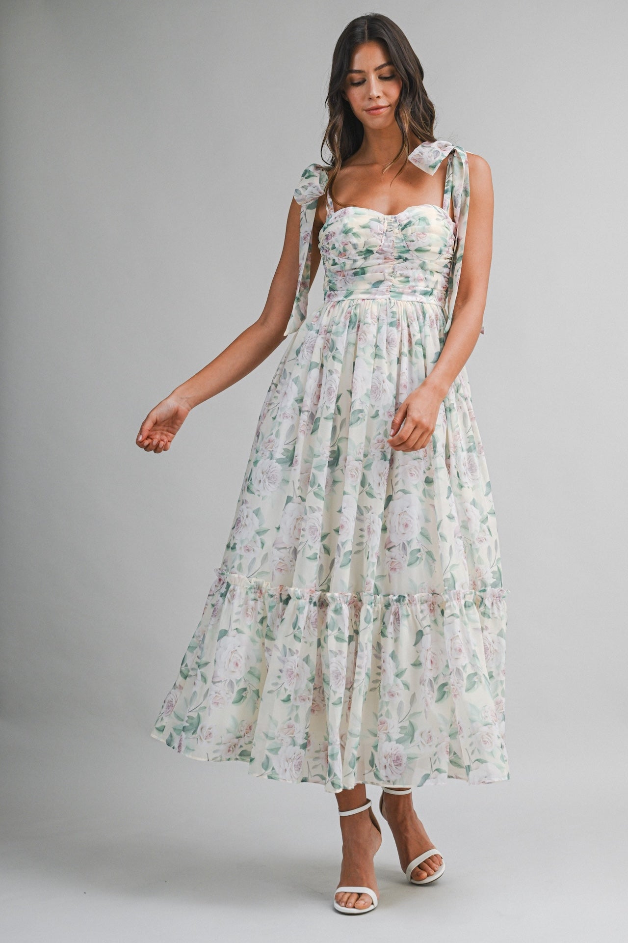 Organza Floral Midi Dress
