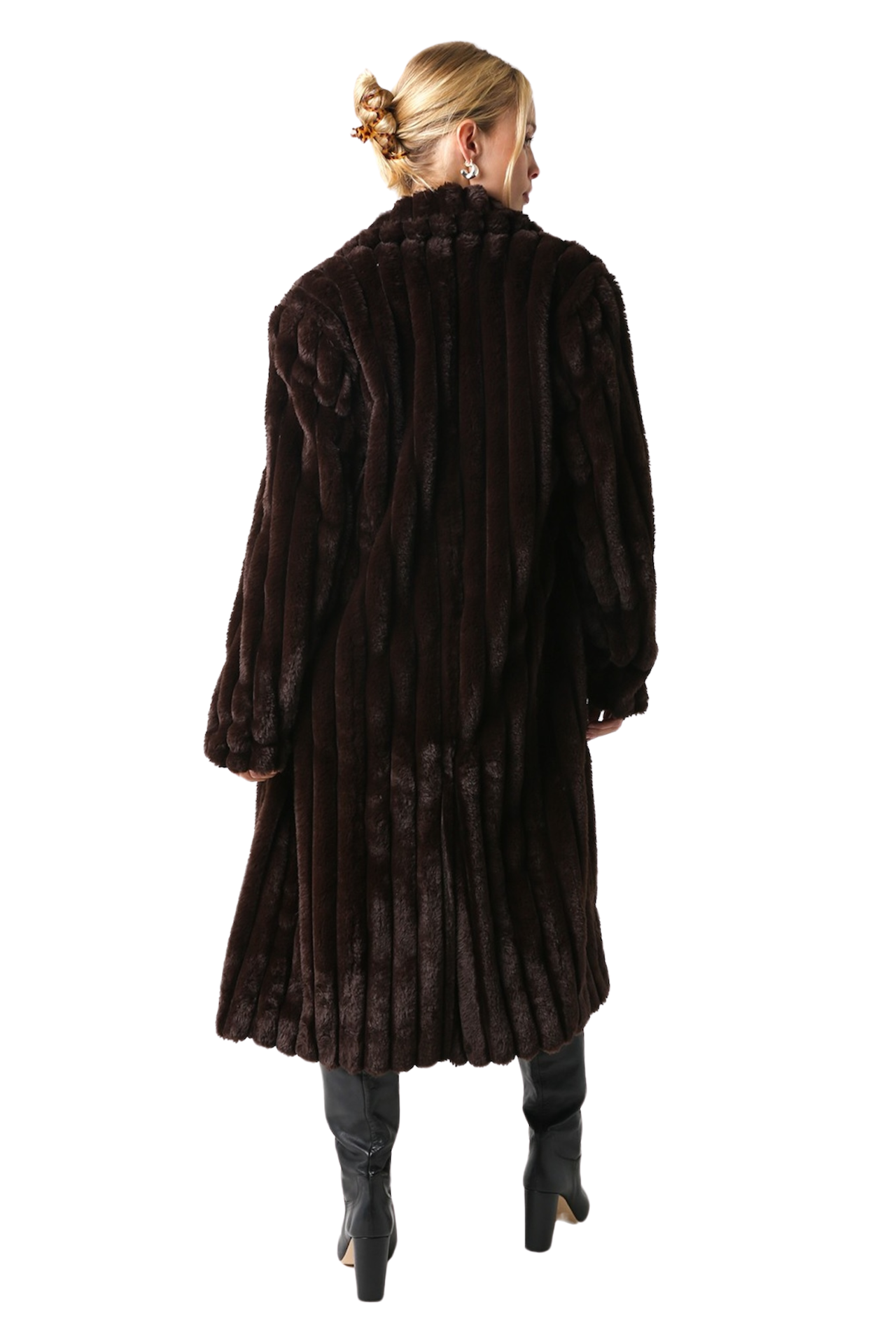 Chocolate Brown Luxe Fur Coat