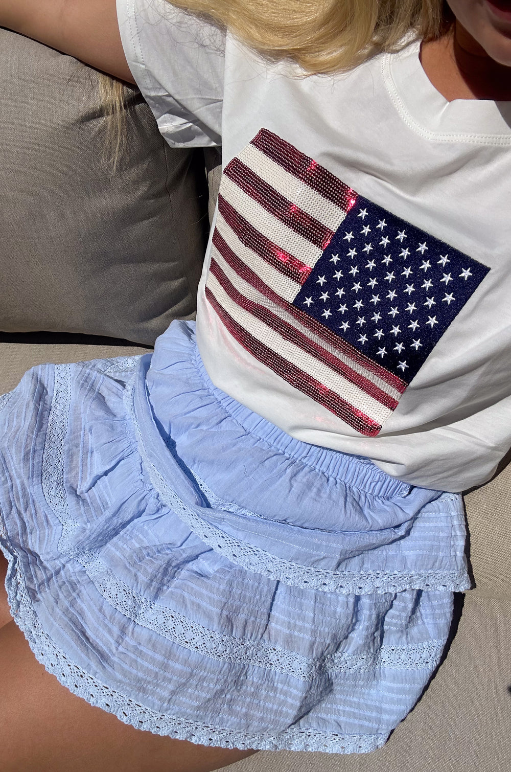 American Flag Knit Vest with Sequin Detail main image 0