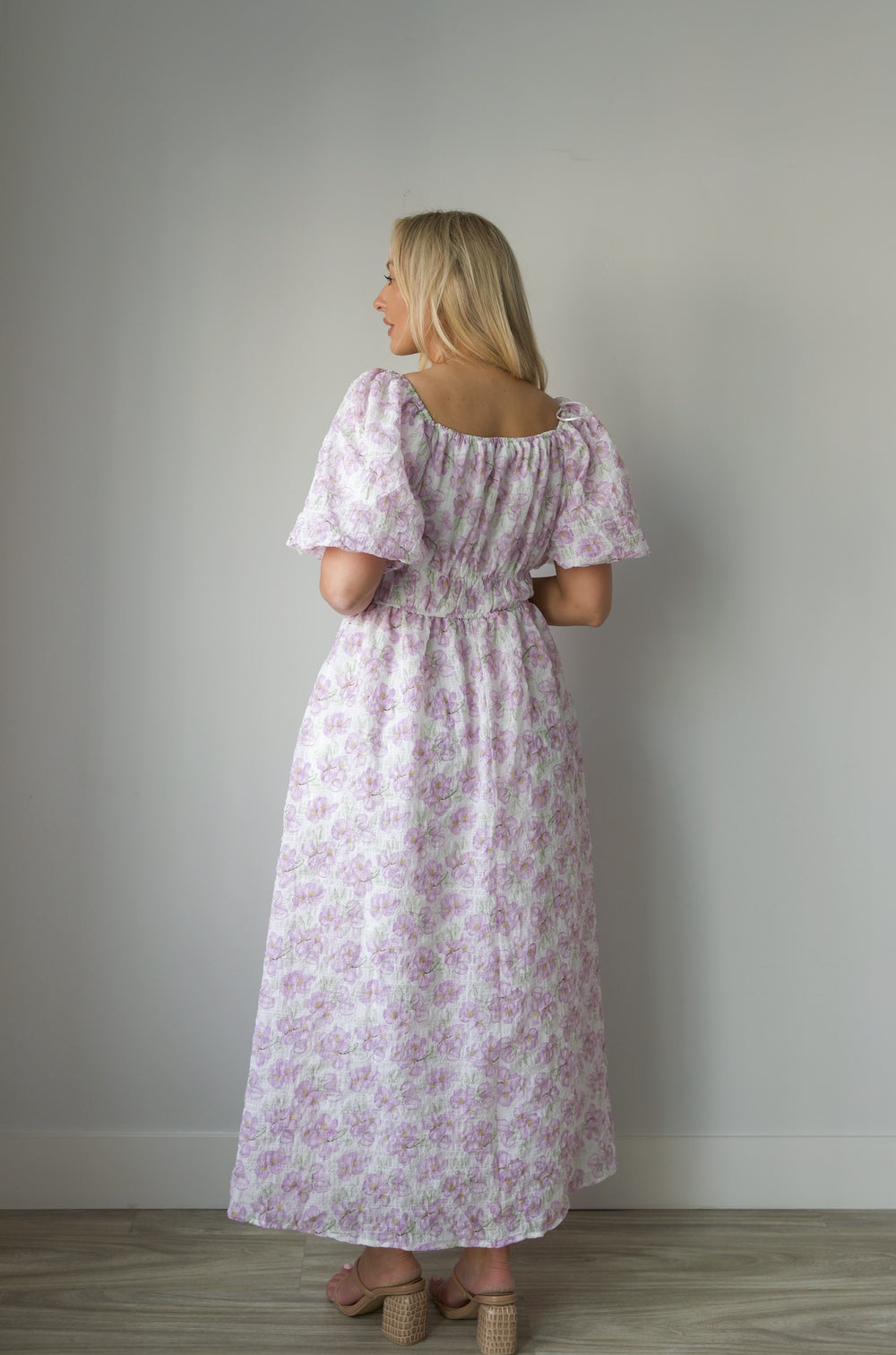 The Felicity Lavender Cotton Midi Dress main image 0