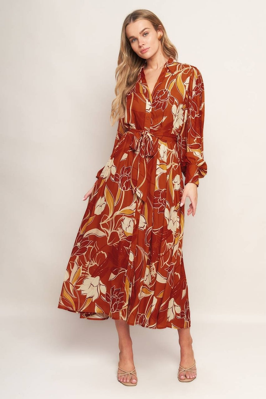 Fall Collared Midi Dress