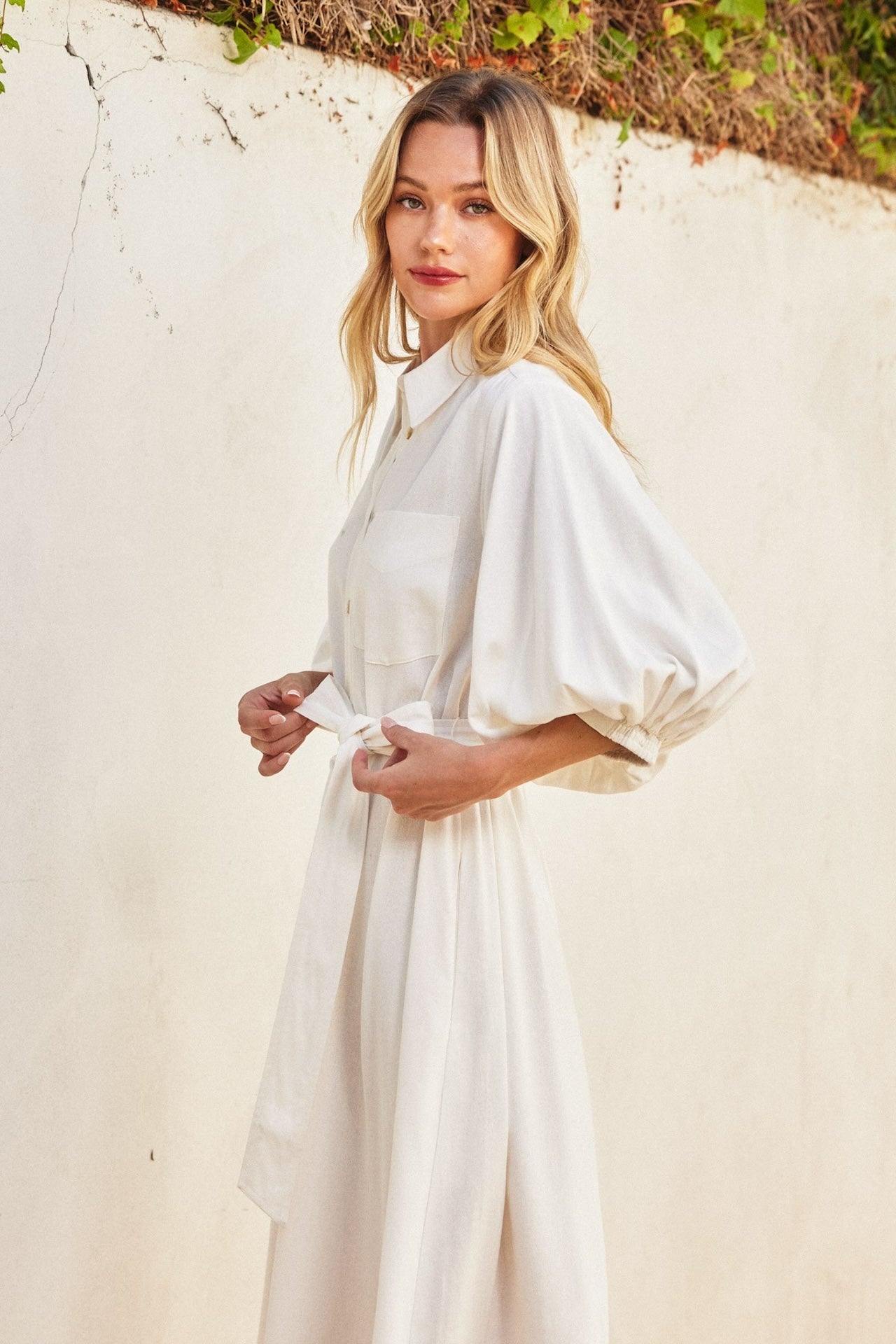 White Midi Shirt Dress