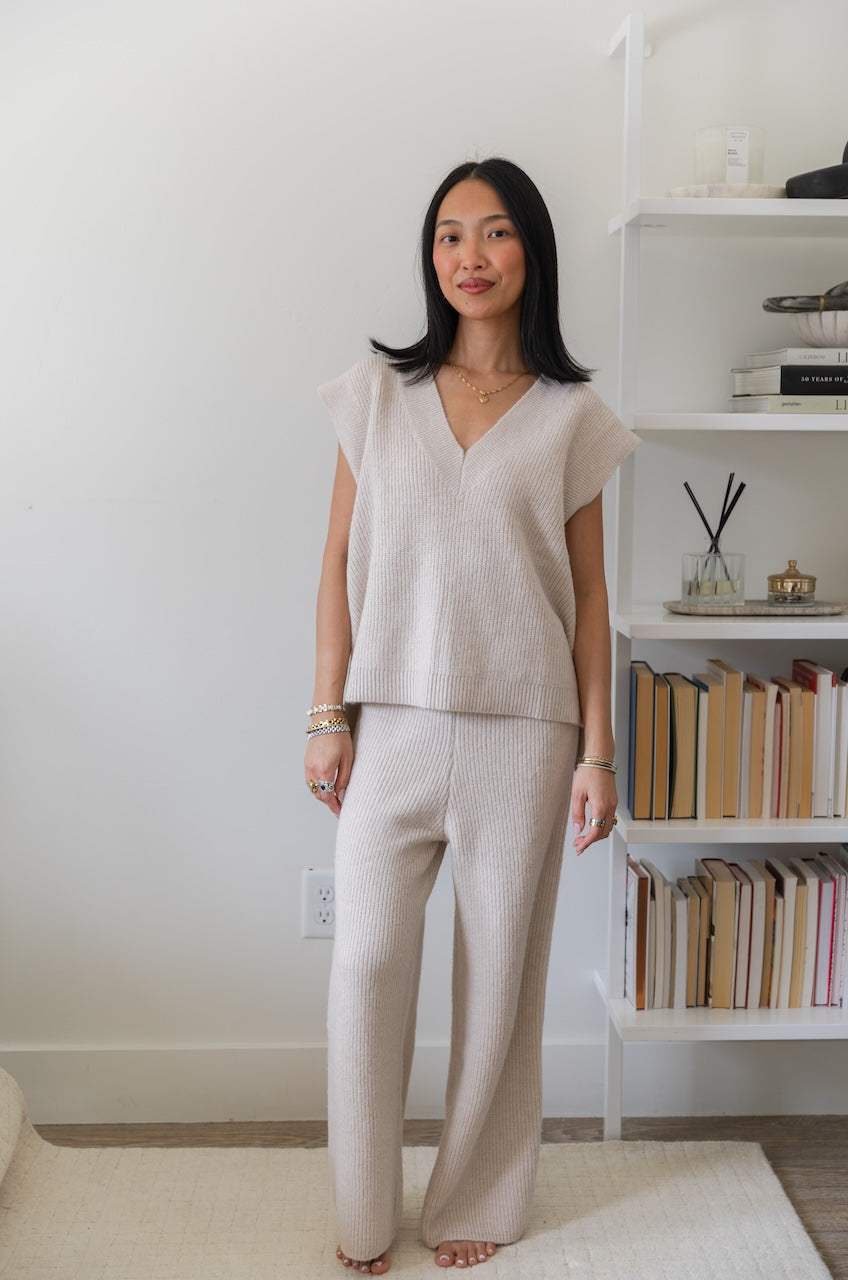 Beige Knit Pants