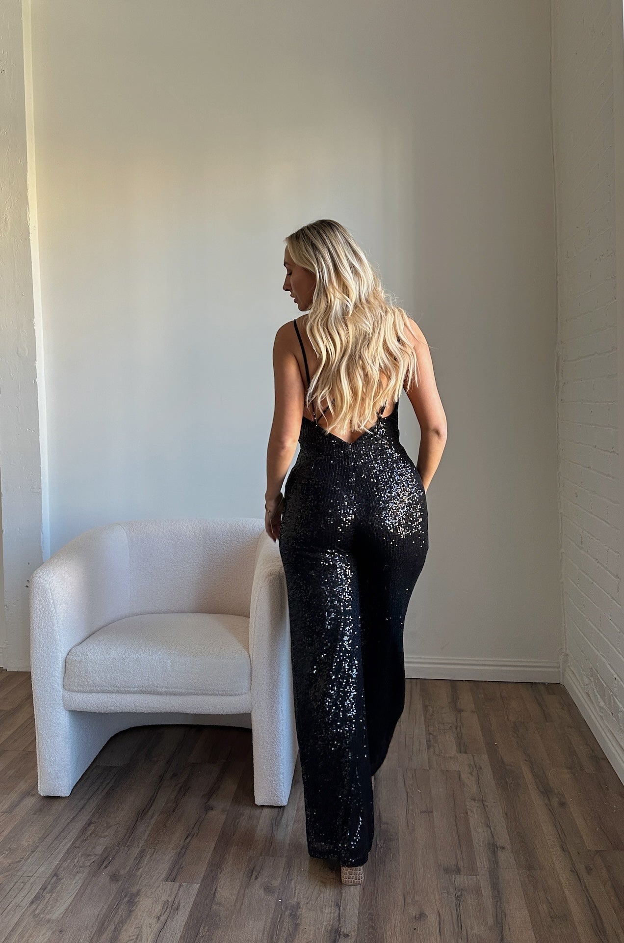 Black Sequin Jumpsuit