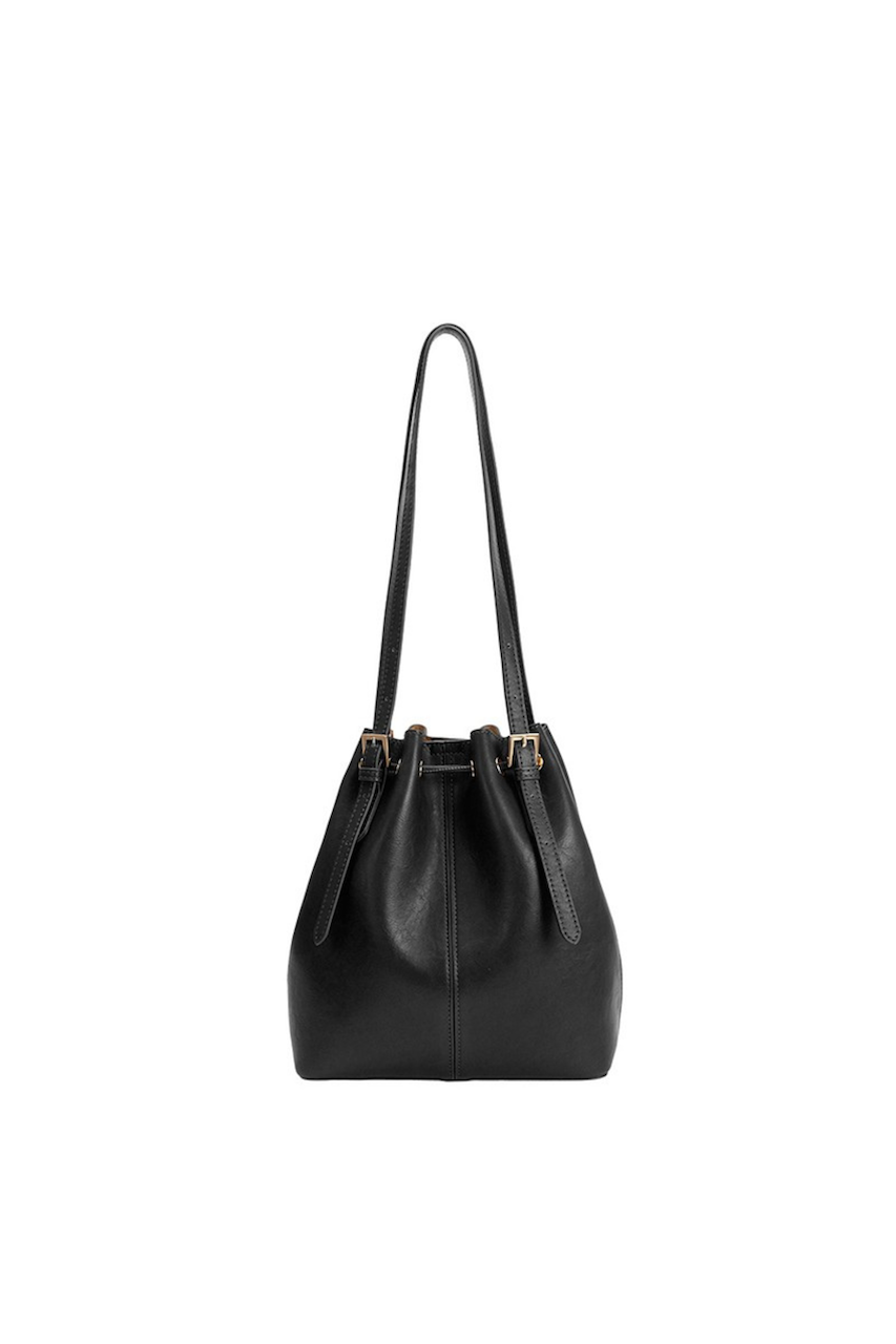 Sally Black Vegan Leather Shoulder Bag