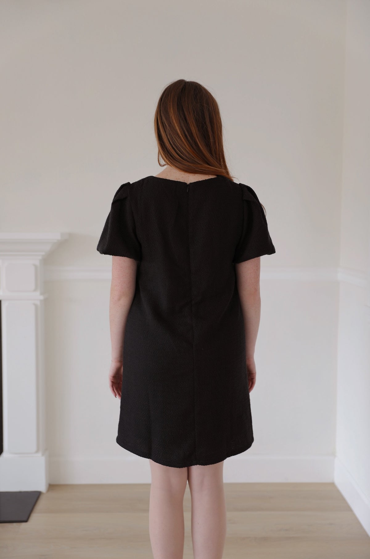 Tweed Black Dress With Bows