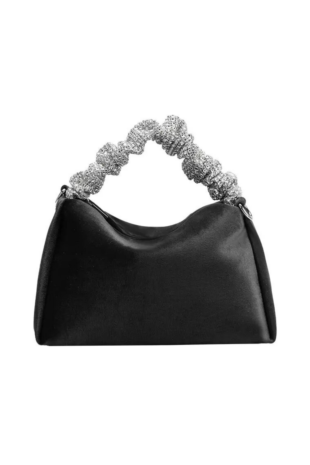 Melie Bianco - Sabrina Velvet Top Handle Bag Black