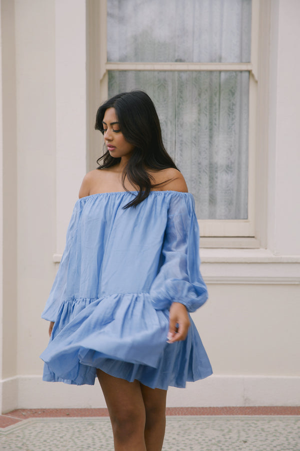 Chloe Blue Off The Shoulder Dress