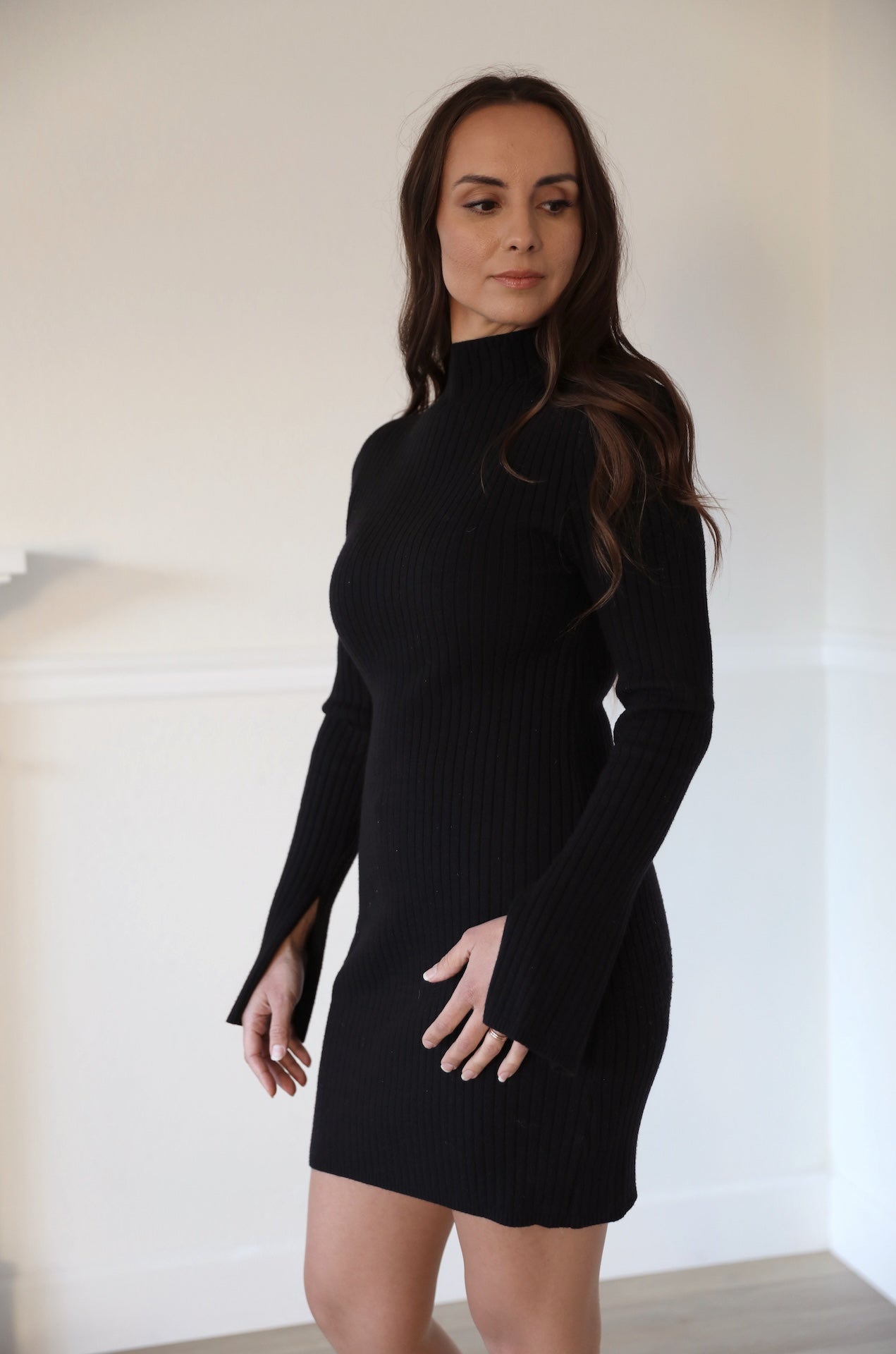 Bodycon Black Sweater Dress