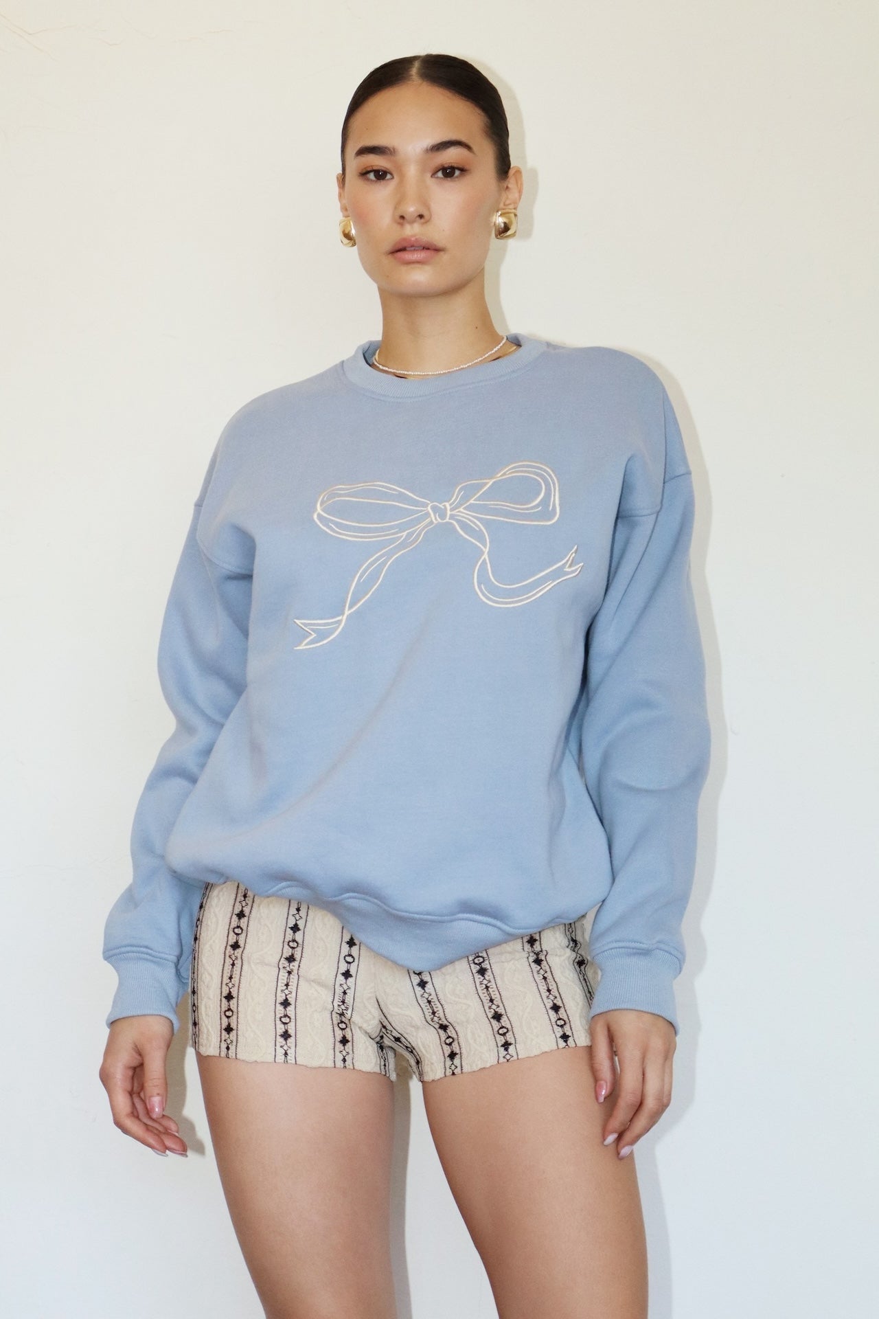 Blue Bow Sweatshirt