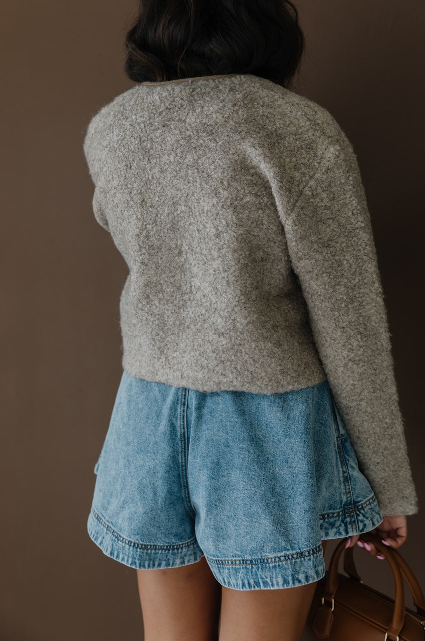 Brown Knit Jacket Sweater